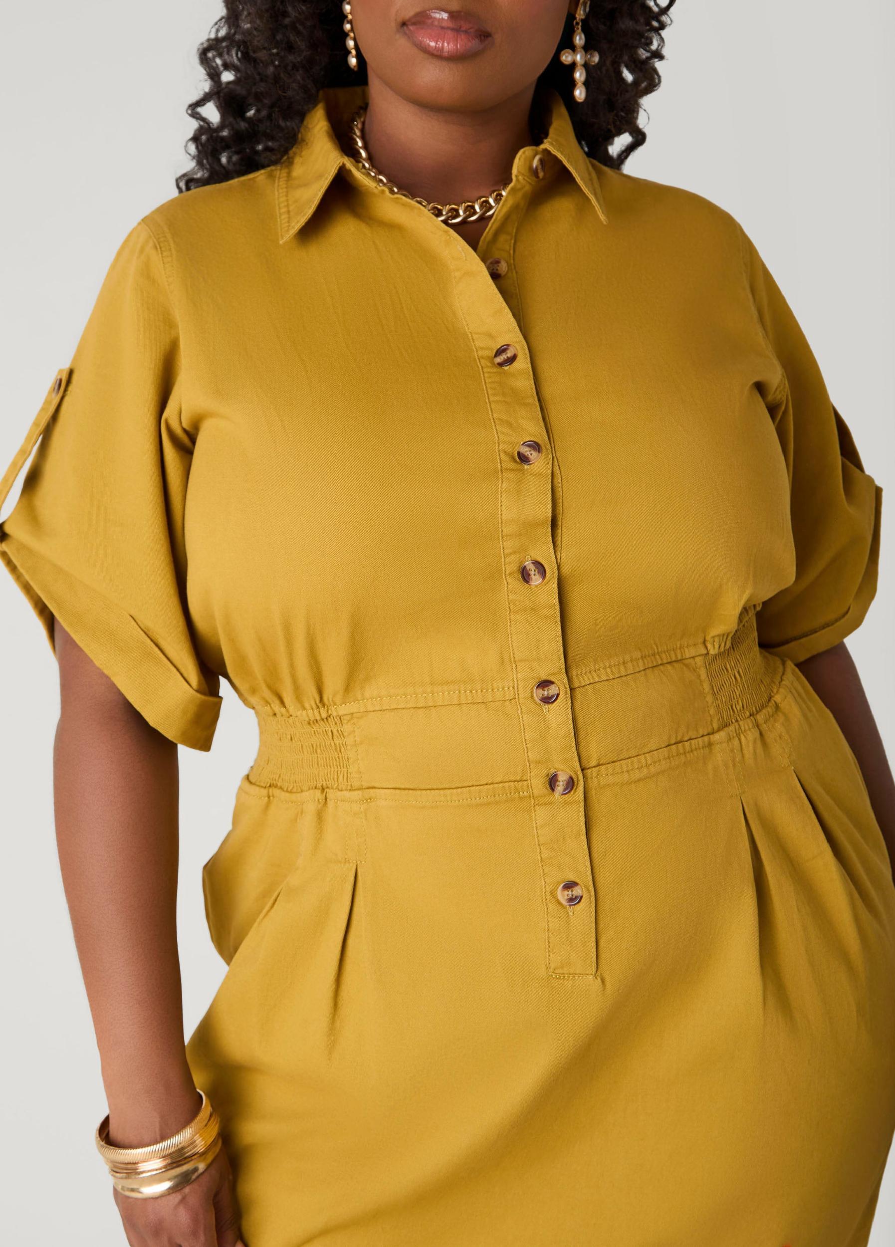 Cuffed Denim Dress Product Image