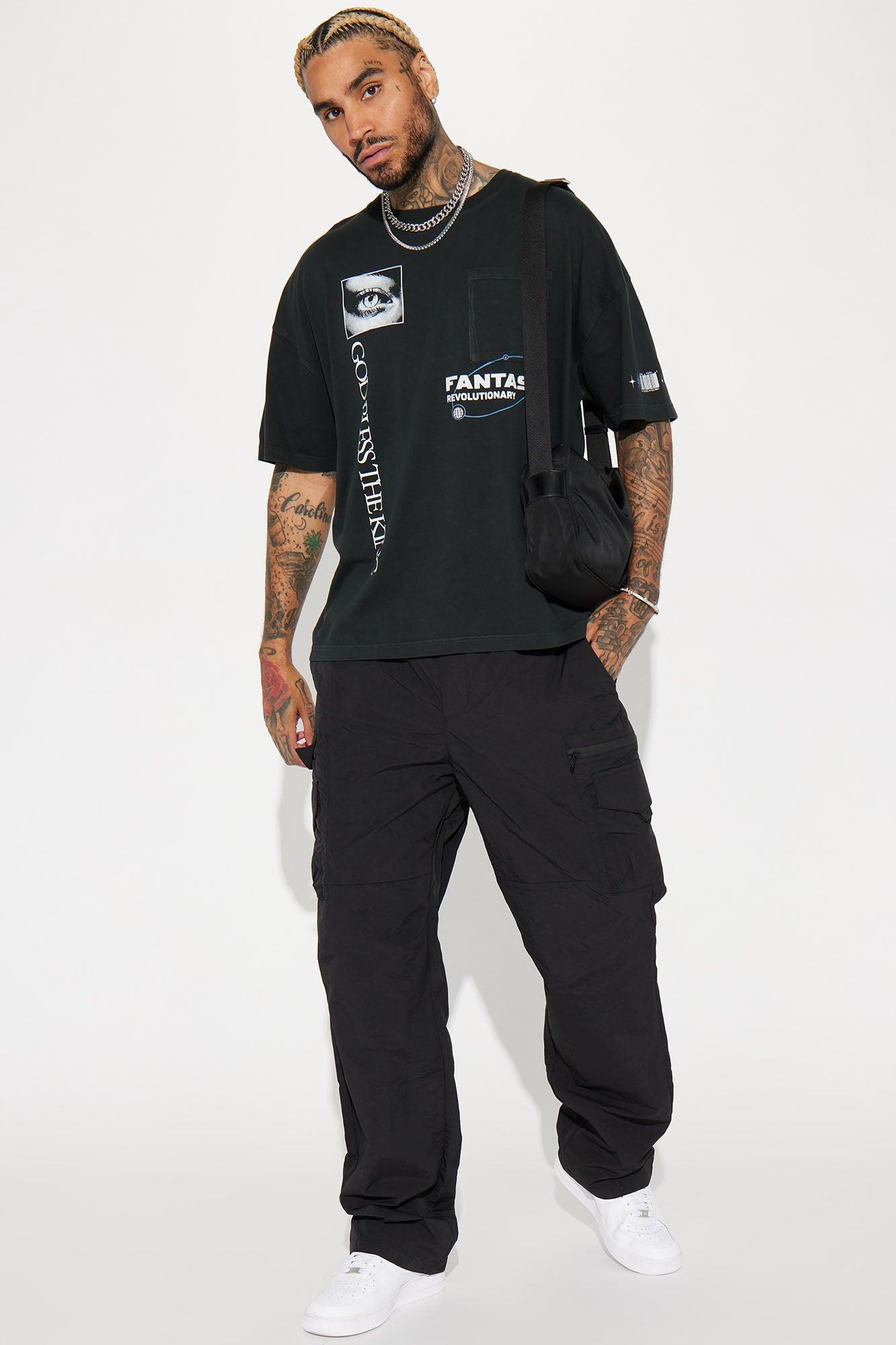 Echo Nylon Straight Cargo Pants - Black Product Image