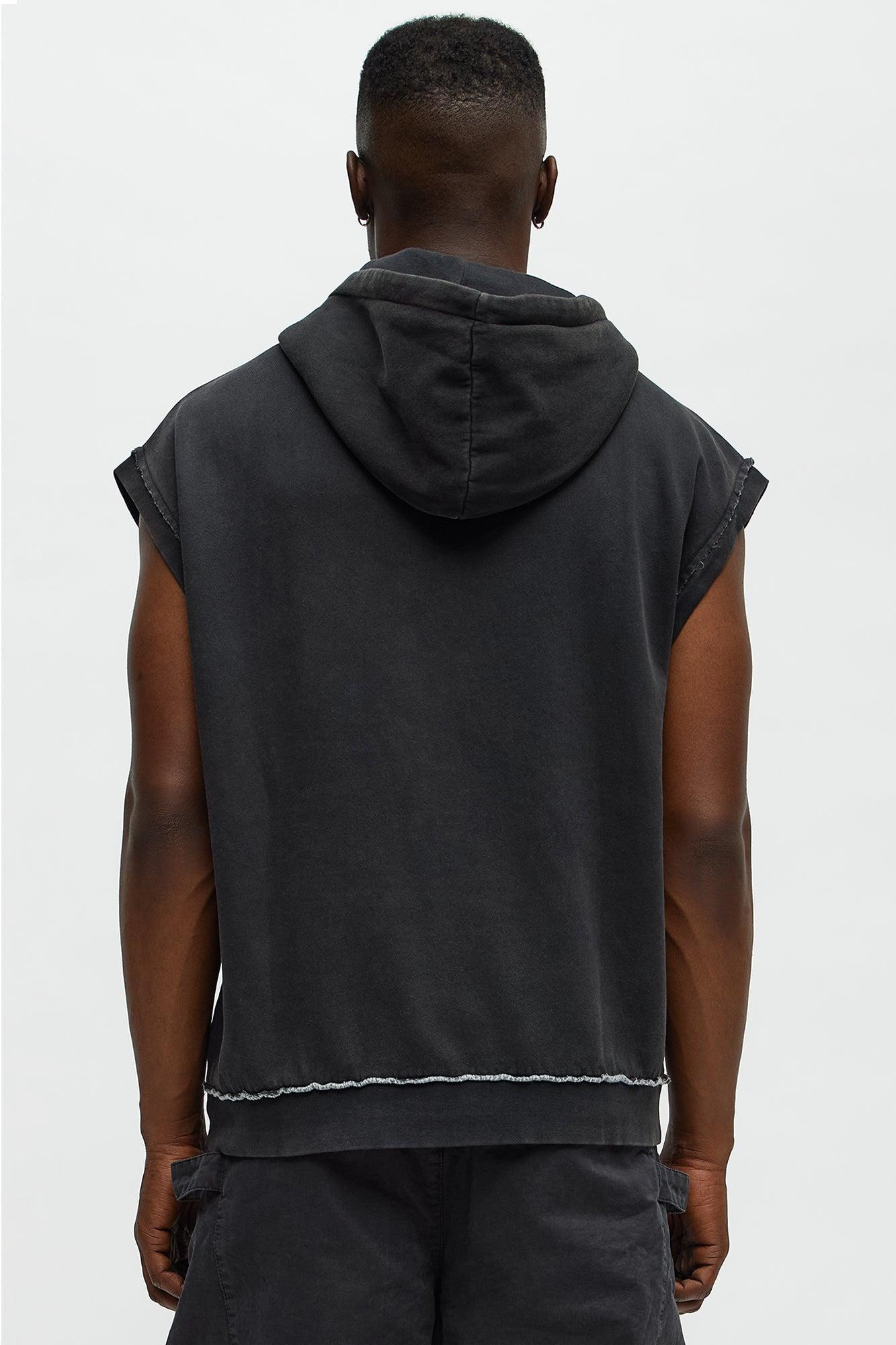 Scrappy Sleeveless Hoodie - Charcoal Product Image