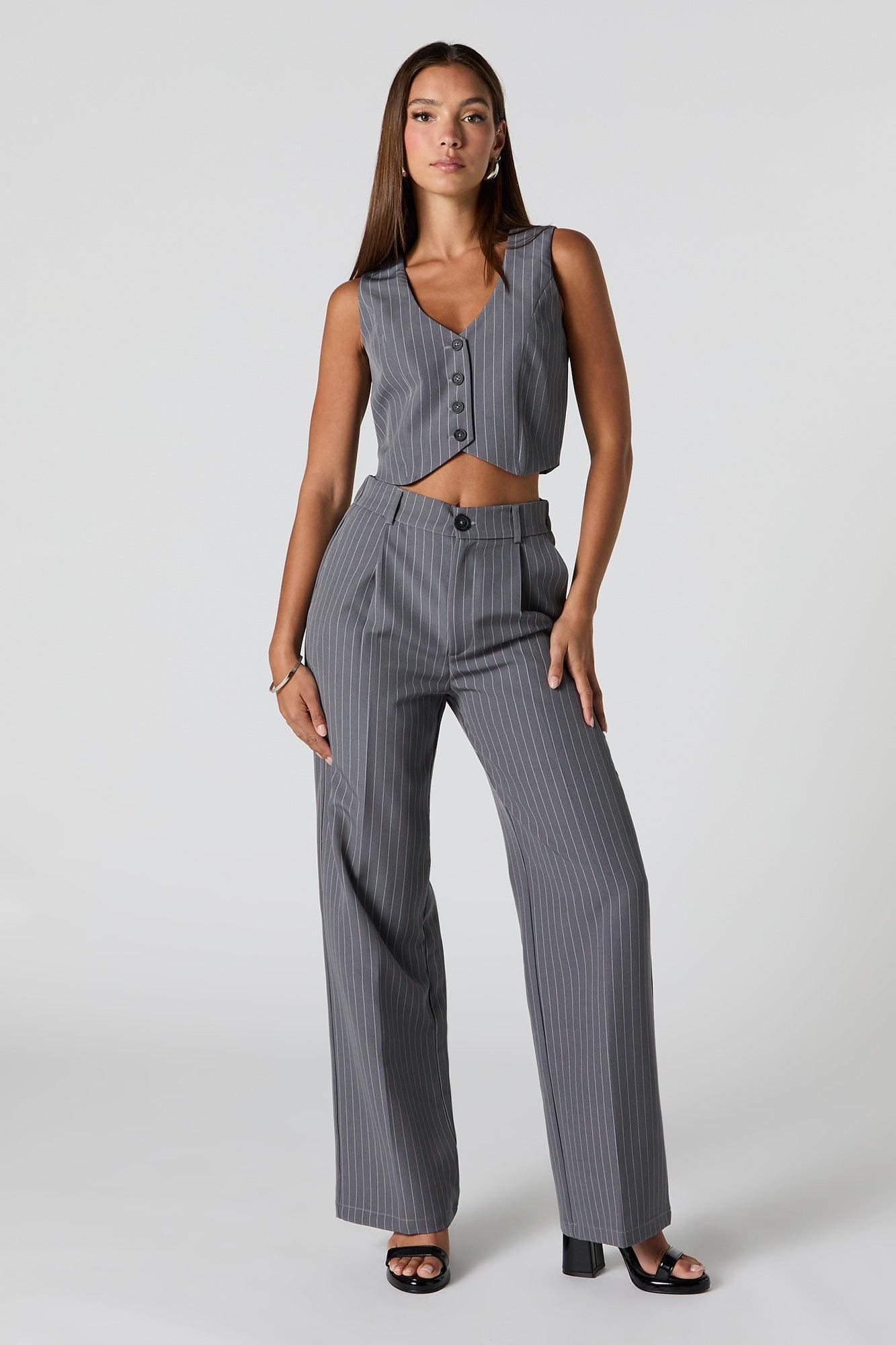 Button Front Cropped Vest Female Product Image