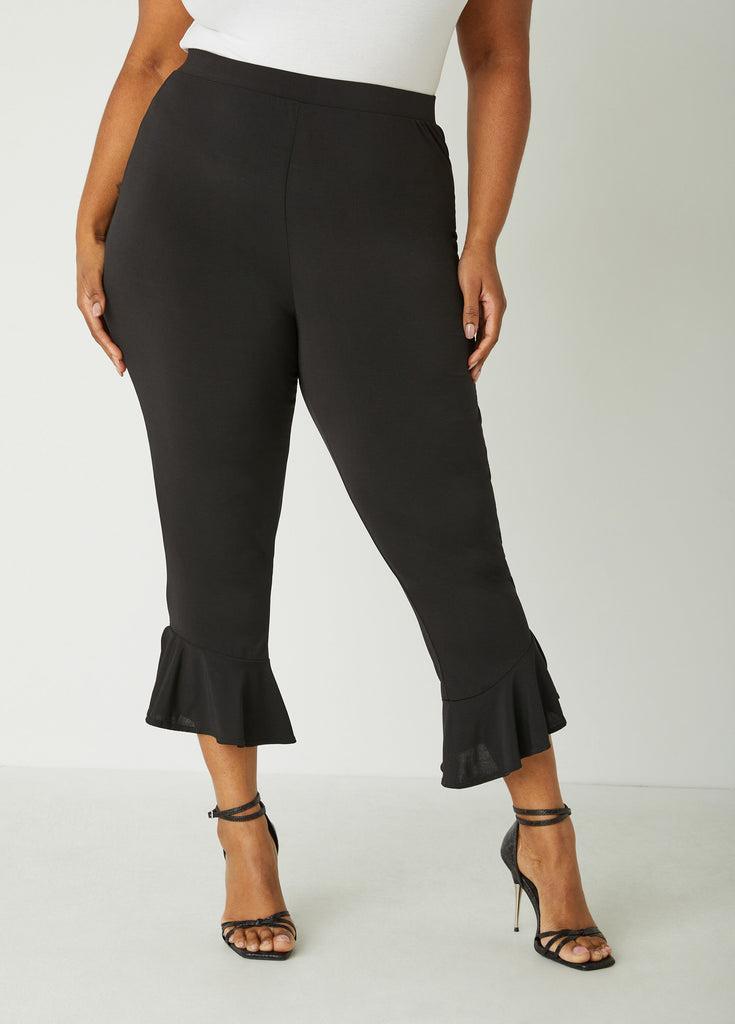 Ruffle Trimmed High Waist Leggings Product Image