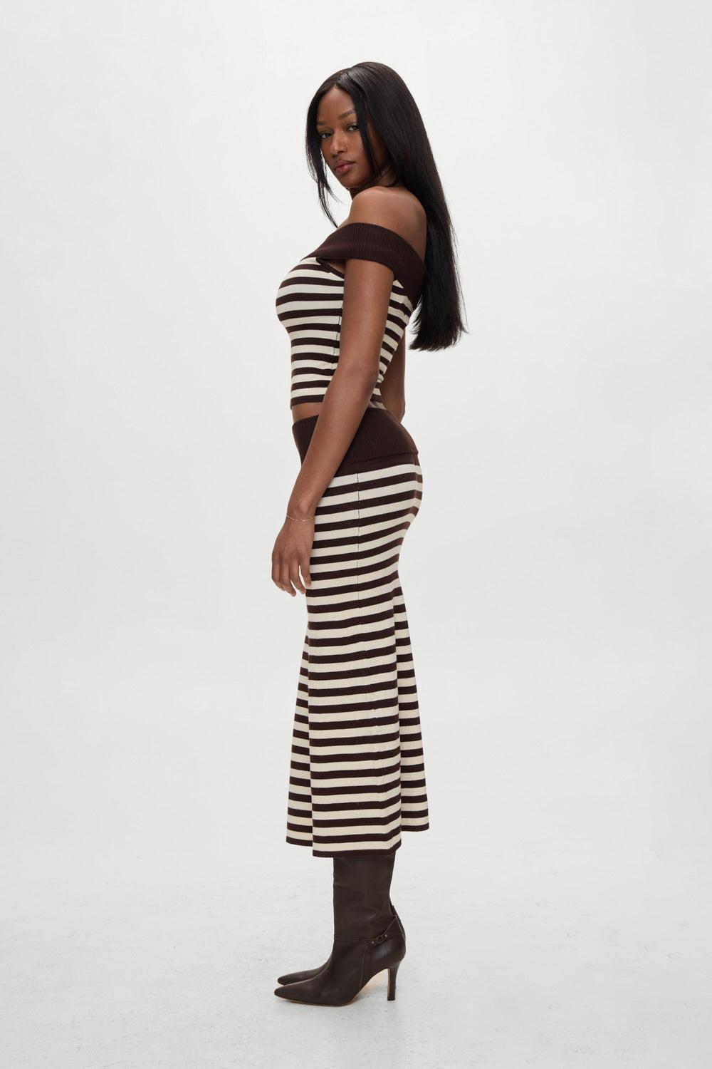 x BELLA HADID Tucker Knit Top - Cowboy Stripe Product Image