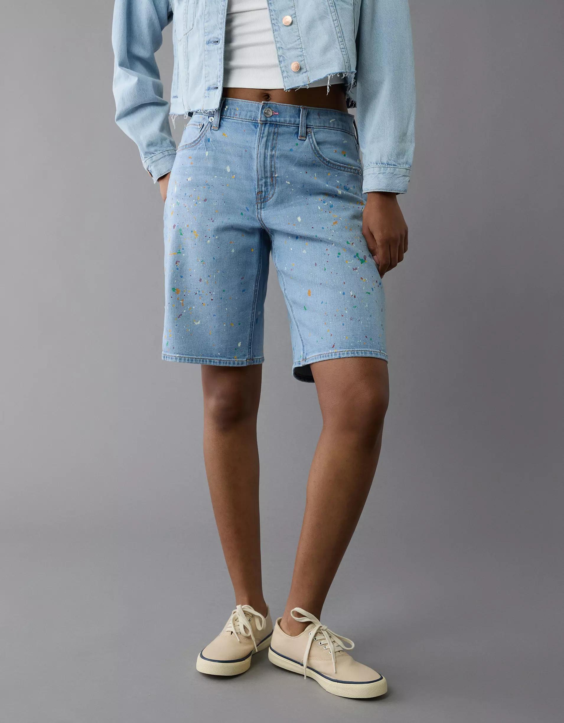 AE 11" Pride Dreamy Drape Stretch Denim High-Waisted Jort Product Image