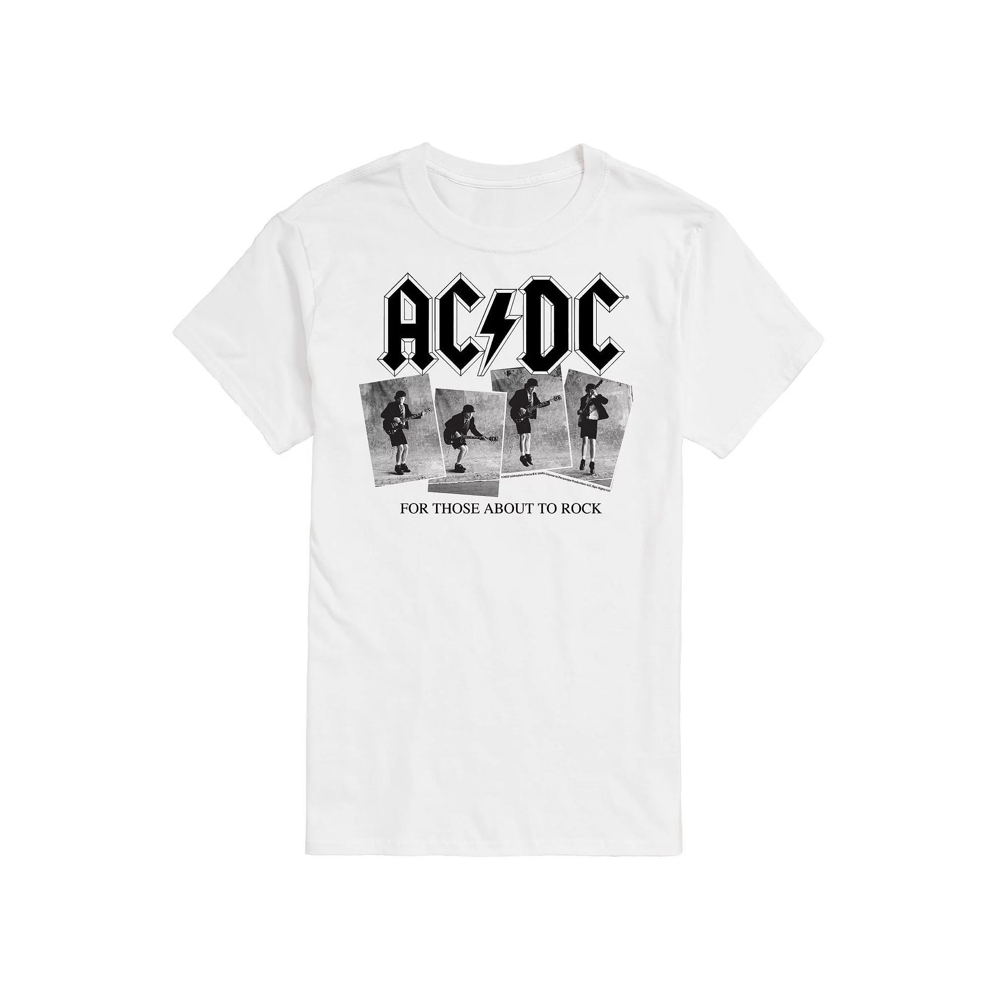 Big & Tall ACDC Photo Sequence Tee, Men's, Size: Large Tall, White Product Image