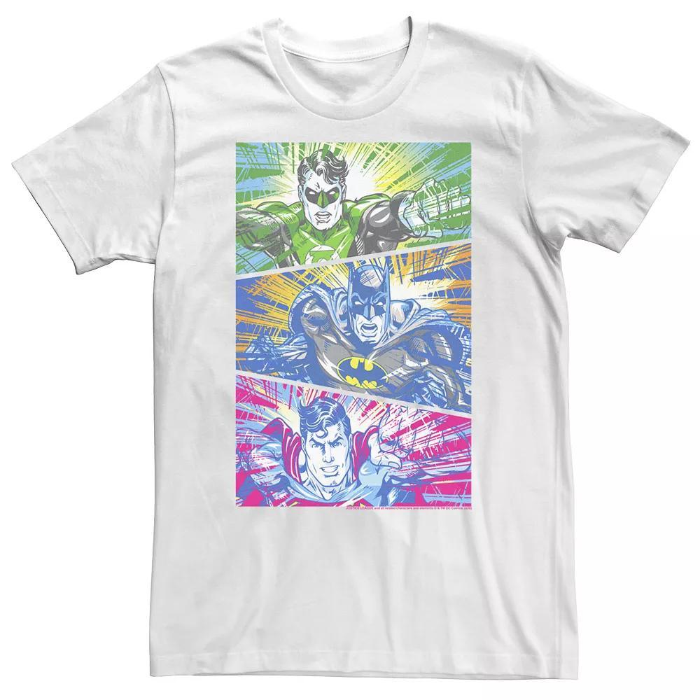 Big & Tall DC Comics Green Lantern, Batman & Superman Tee, Men's, Size: 3XL, White Product Image