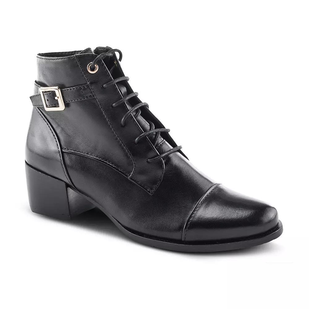 Spring Step Buckleup Women's Ankle Leather Boots, Size: 42, Black Product Image
