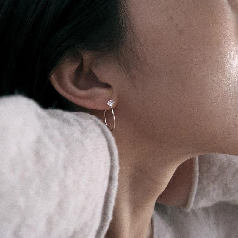 Rhinestone Open Hoop Earring Product Image