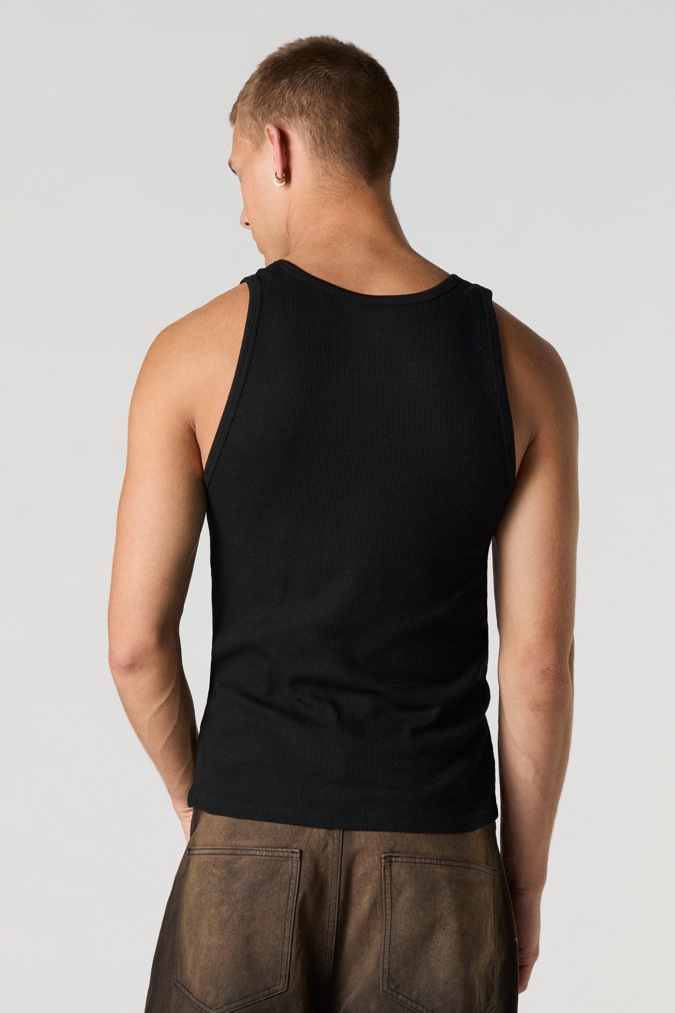 Solid Ribbed Tank Male Product Image