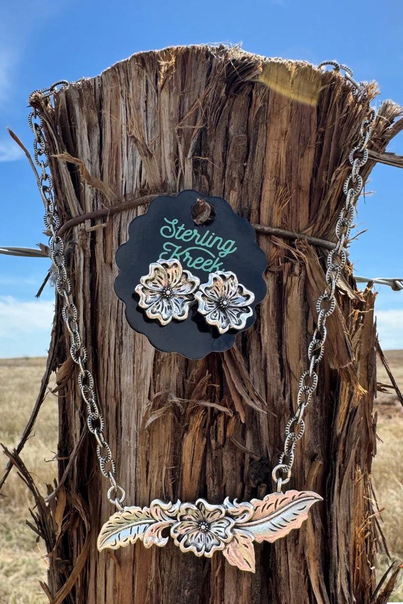 Sterling Kreek Tooled Flower Studs Product Image