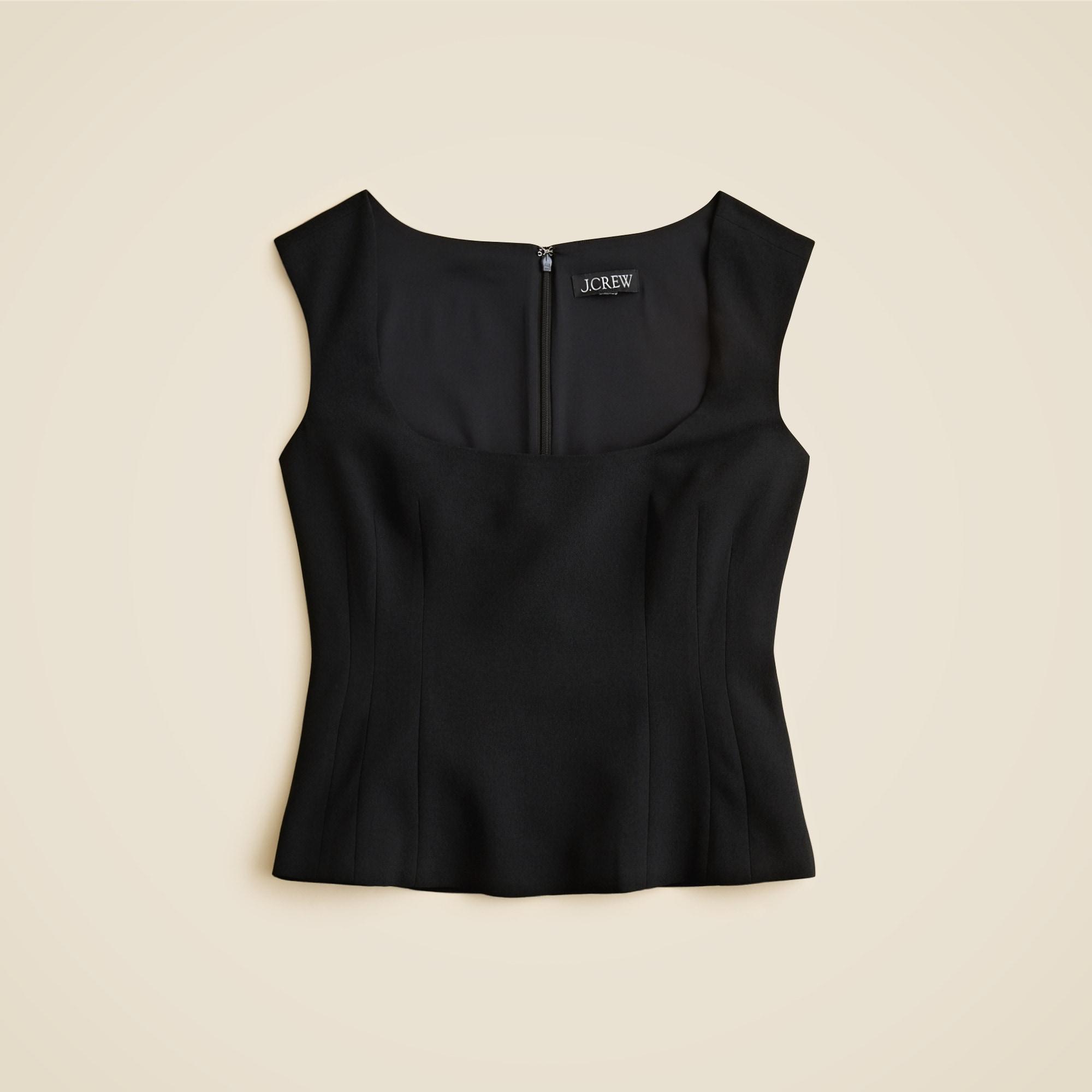 Wide scoopneck tank top in city crepe Product Image
