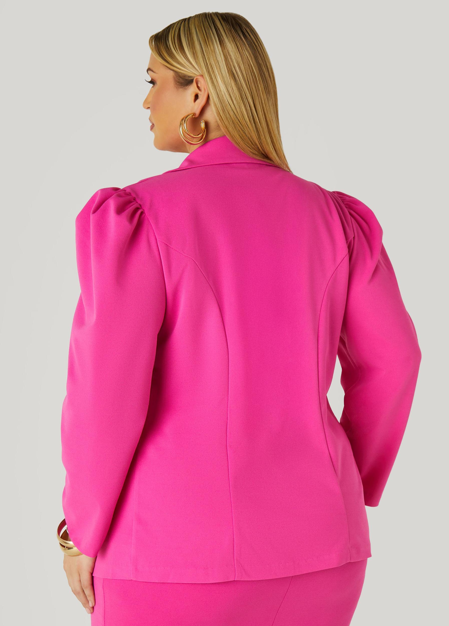 Button Front Crepe Blazer Product Image
