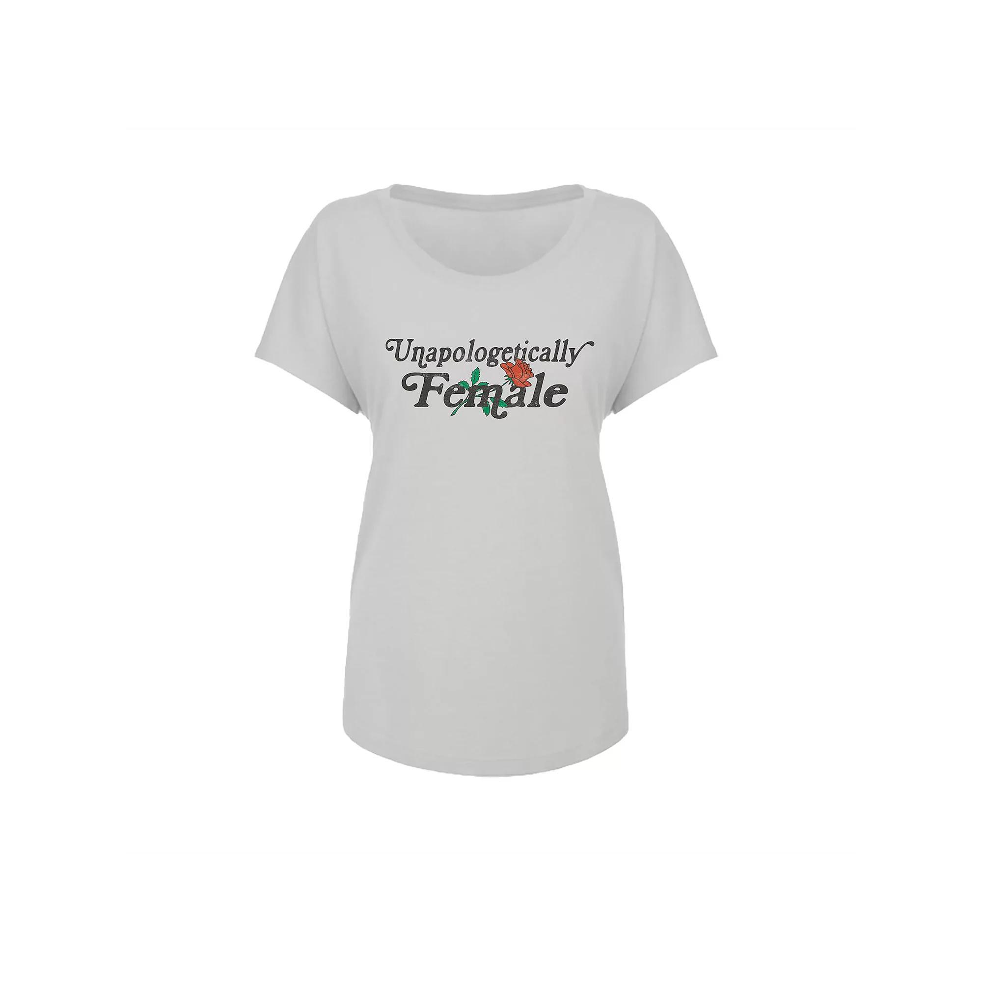 Juniors Grayson Threads Unapologetically Female Graphic Tee, Womens Grey White Product Image