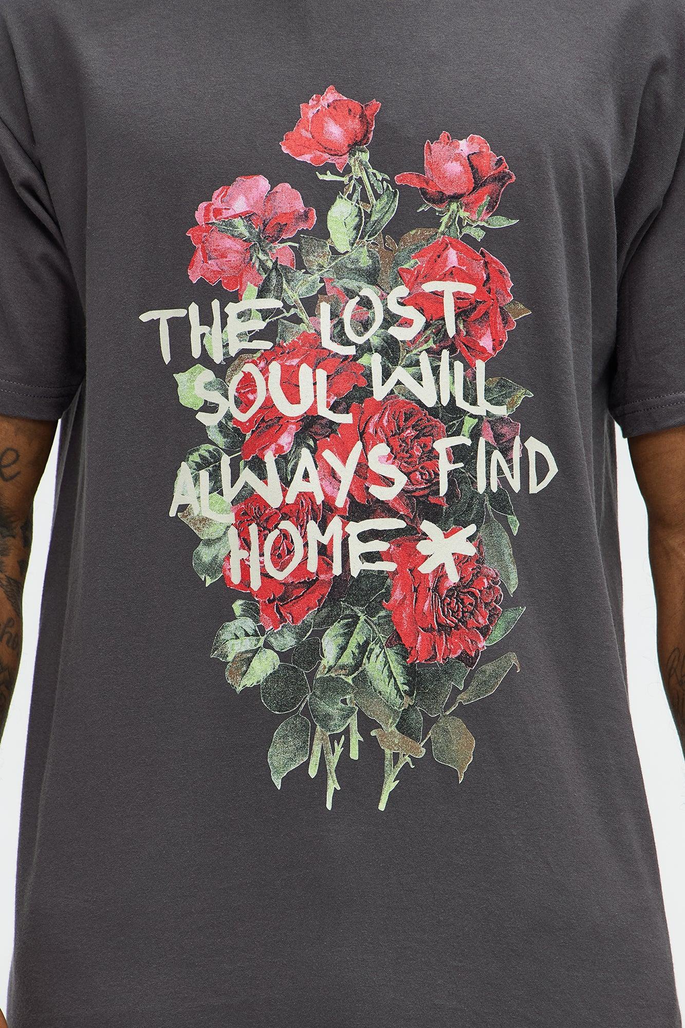 Lost Soul Will Find Home Short Sleeve Tee - Charcoal Product Image