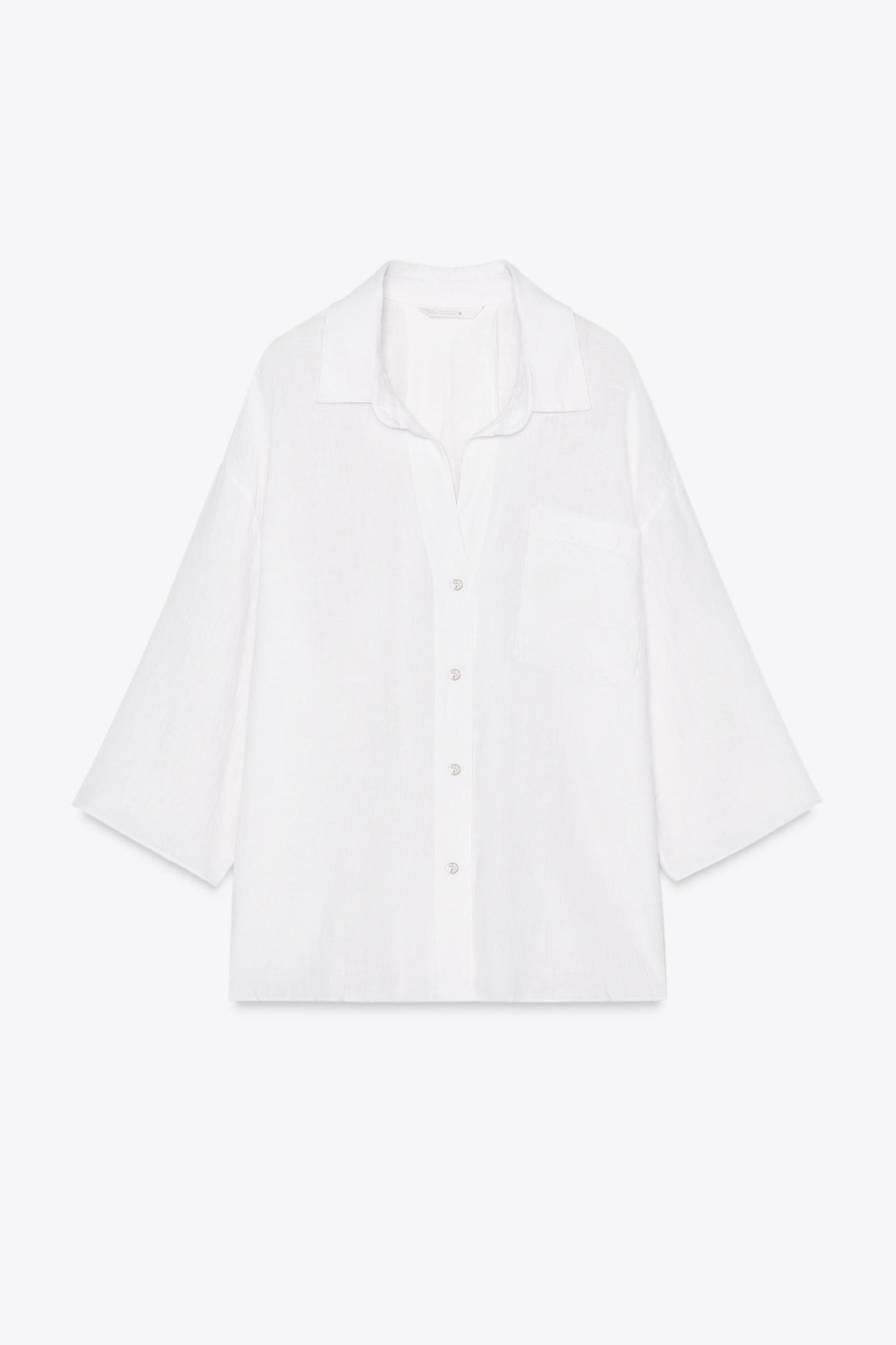 ZW COLLECTION 100% LINEN OVERSIZED SHIRT Product Image