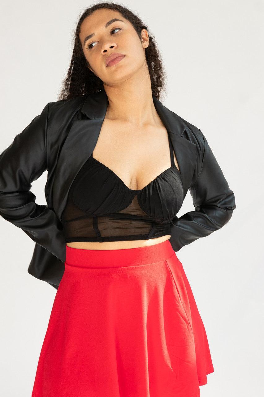 Black Pleather Blazer Product Image