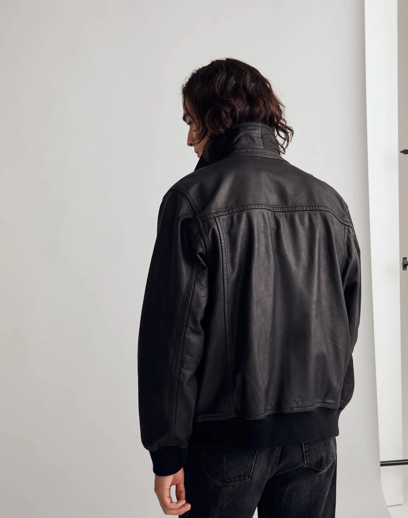 Leather Bomber Jacket Product Image