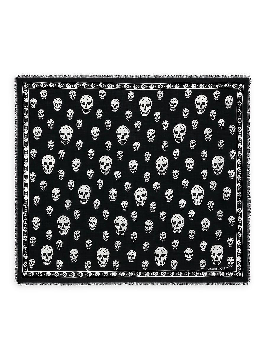 Womens Skull Silk Chiffon Scarf Product Image