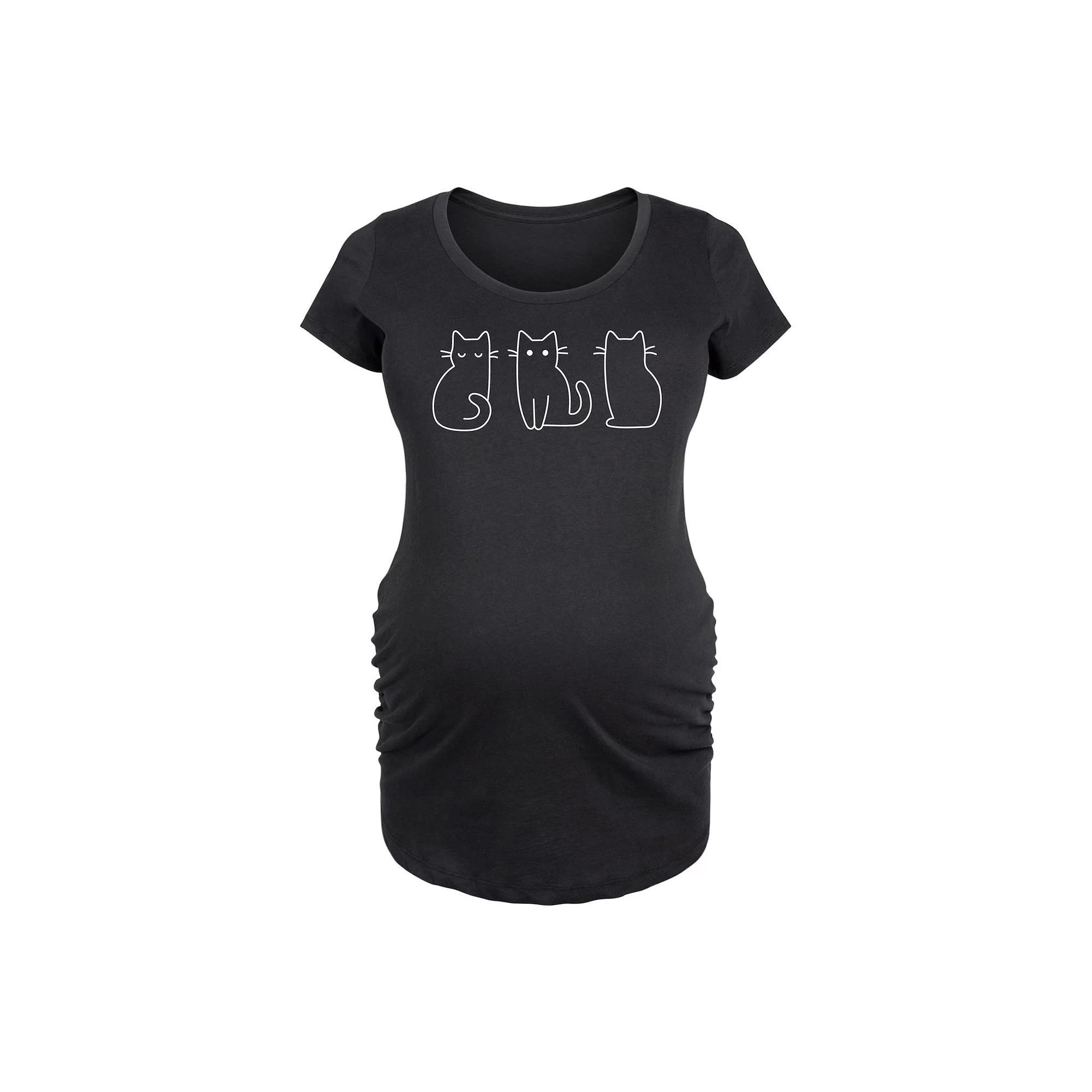 Maternity Cat Outlines Graphic Tee, Women's, Size: XXL-MAT, Blue Product Image