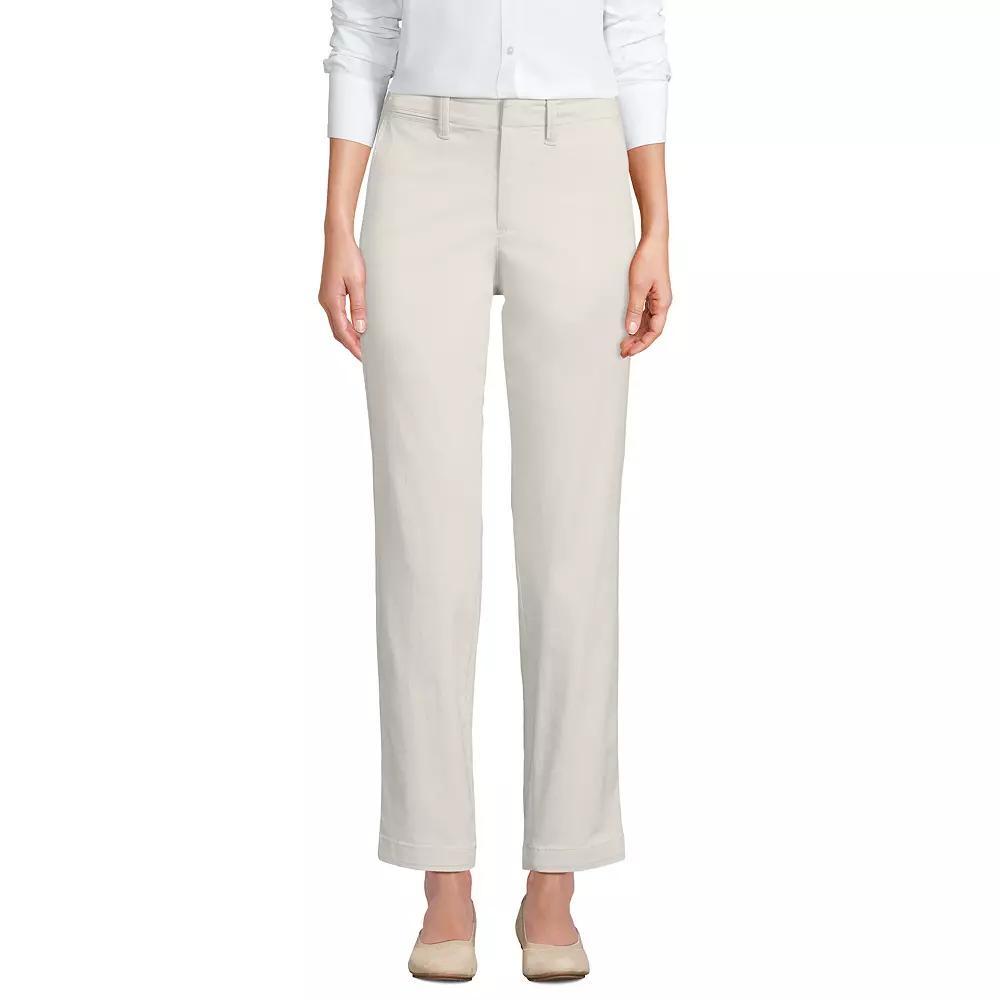 Women's Lands' End Mid Rise Classic Straight Leg Chino Ankle Pants, Size: 8, Black Product Image