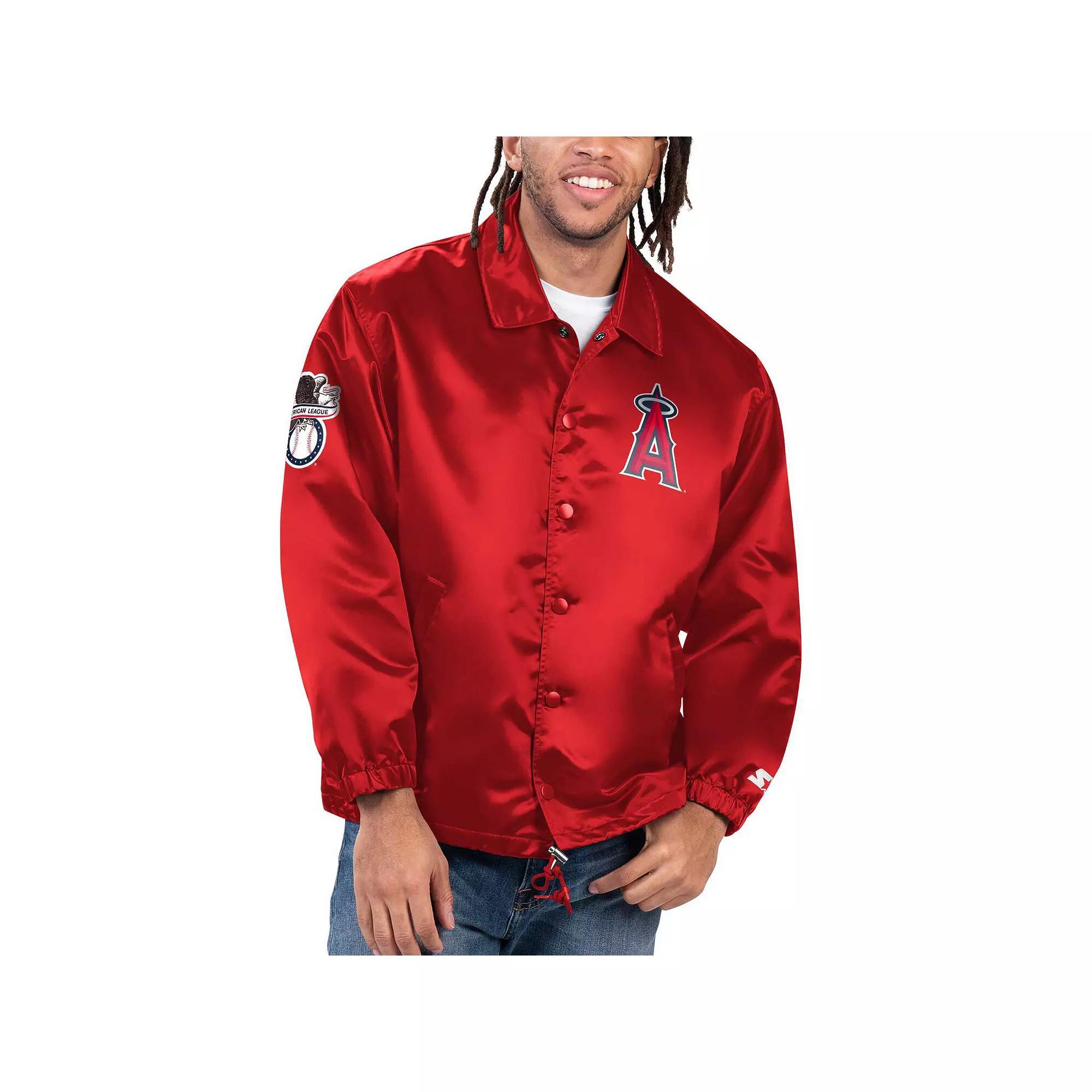 Men's Starter Royal New York Mets Option Route Satin Full-Snap Jacket, Size: Large, Blue Product Image