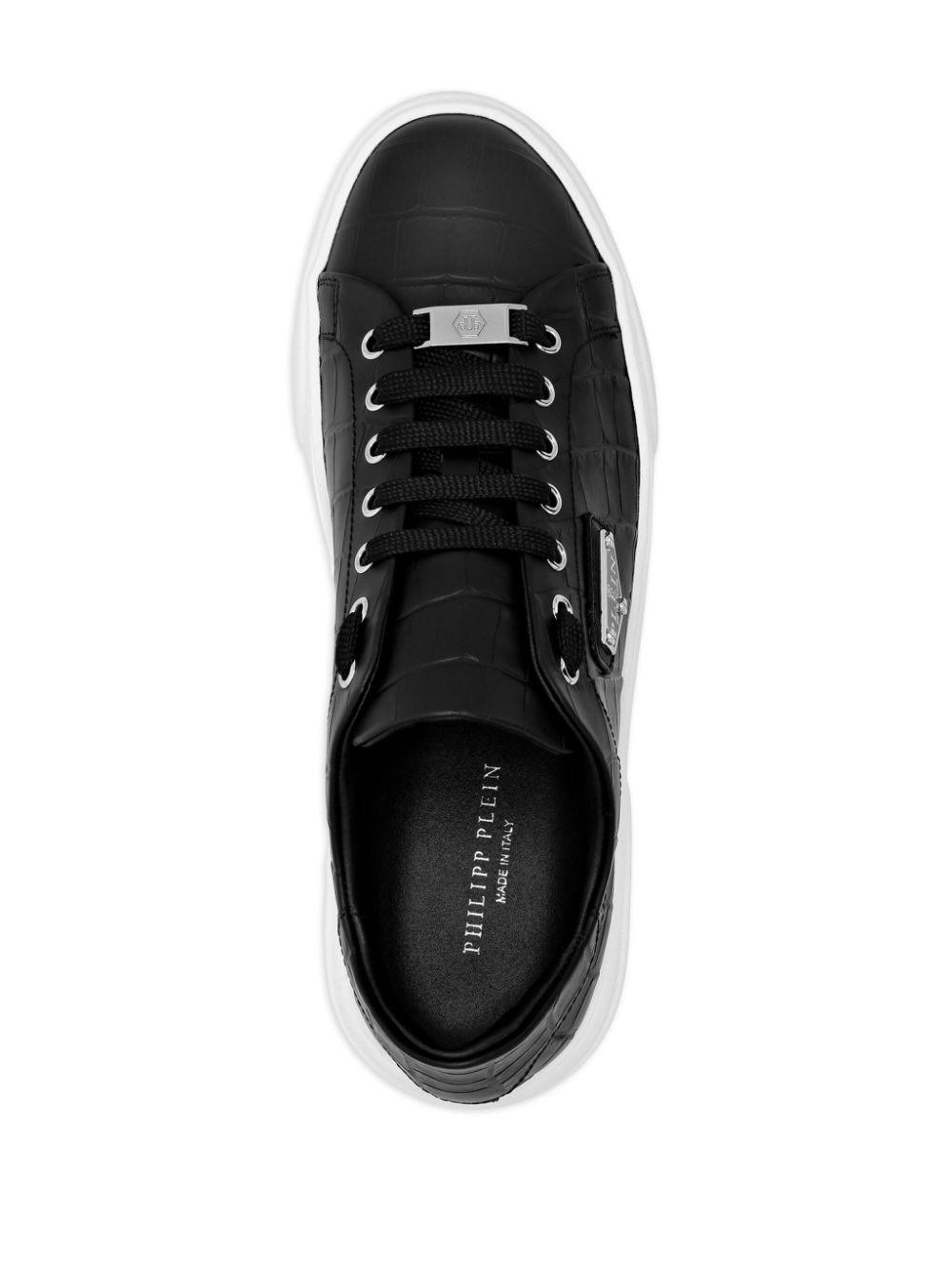 Iconic Plain-plaque croc-effect sneakers Product Image