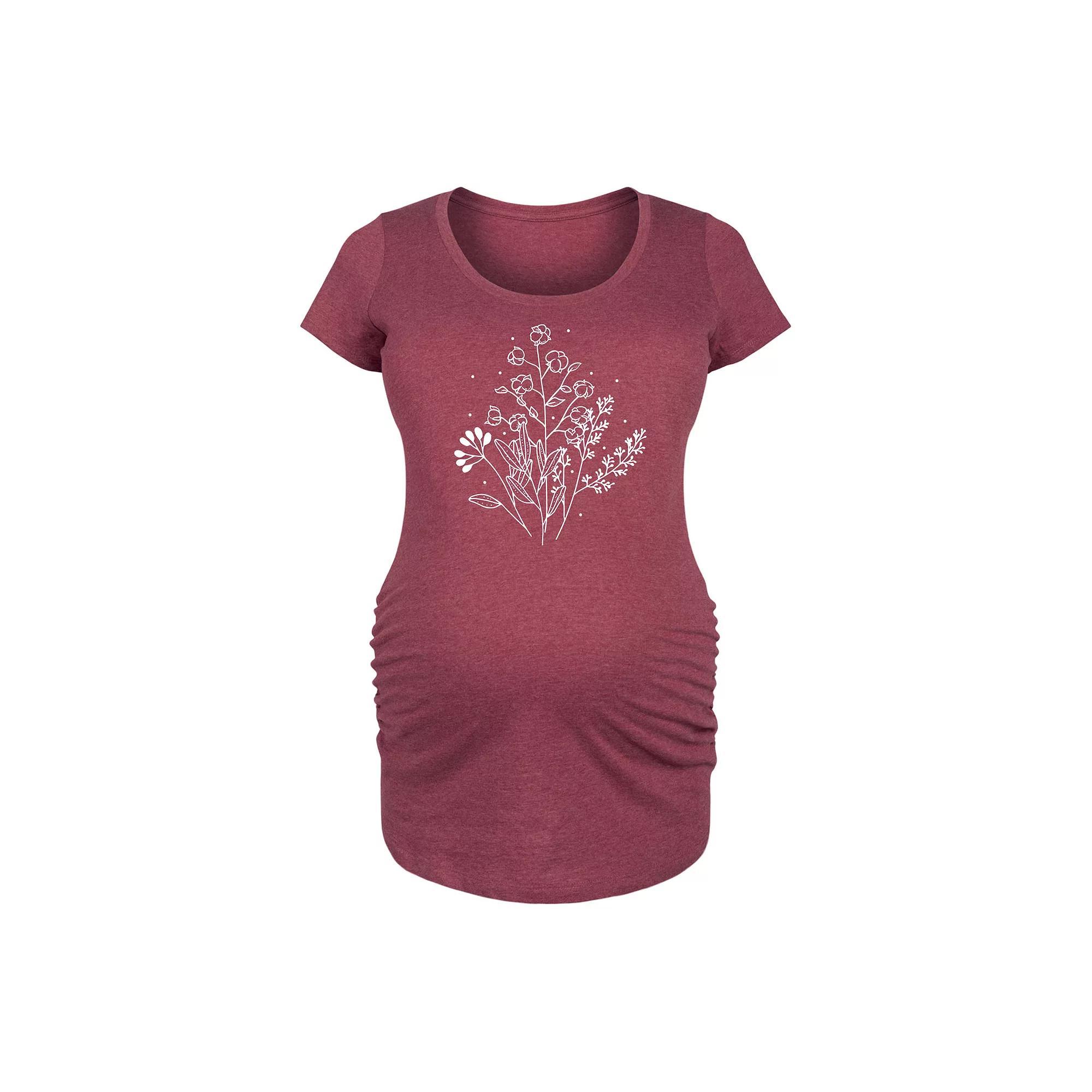 Maternity Love Heart Arrows Graphic Tee, Womens Grey Dark Red Product Image