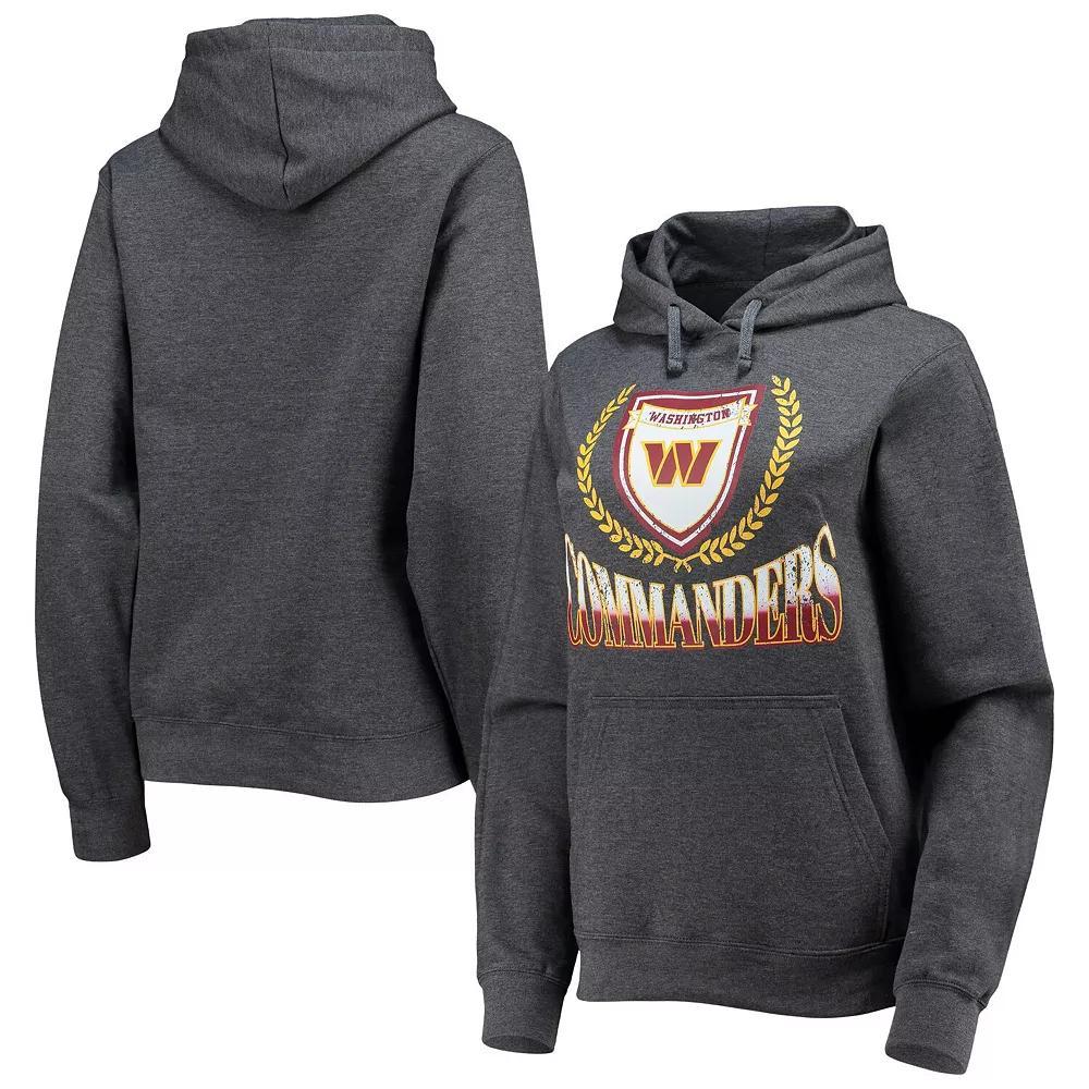 Women's WEAR by Erin Andrews Heathered Gray Washington Commanders Fleece Pullover Hoodie, Size: Medium, Wft Grey Product Image