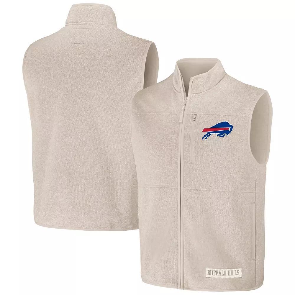 Men's NFL x Darius Rucker Collection by Fanatics  Oatmeal Buffalo Bills Full-Zip Sweater Vest, Size: 3XL, Team Product Image