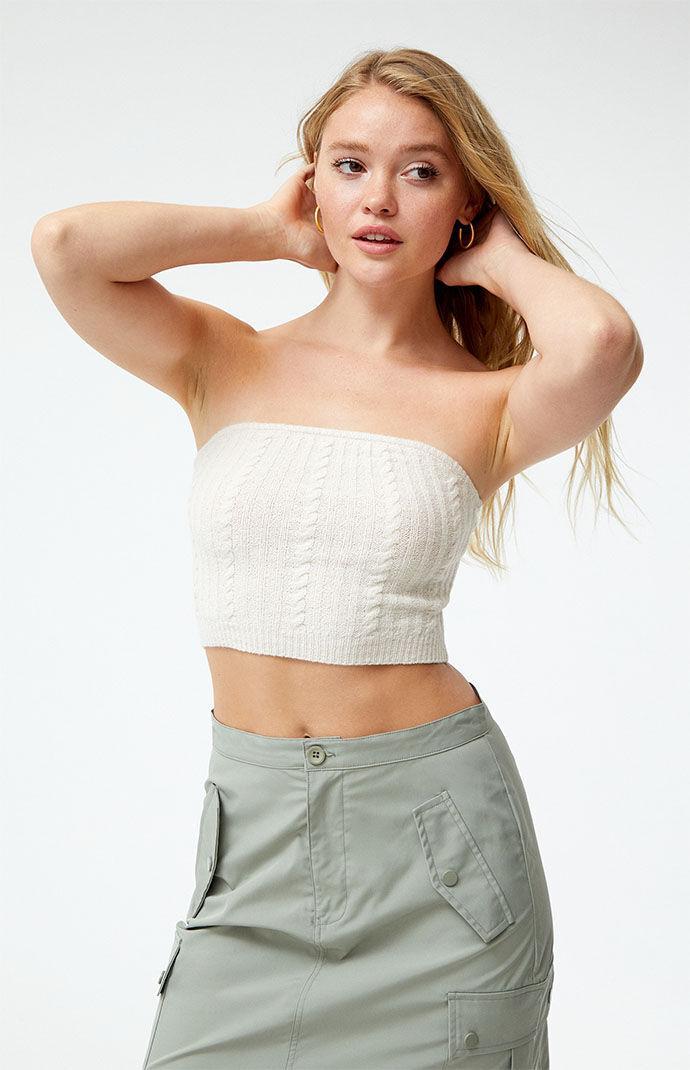 Women's Cable Knit Tube Top Product Image
