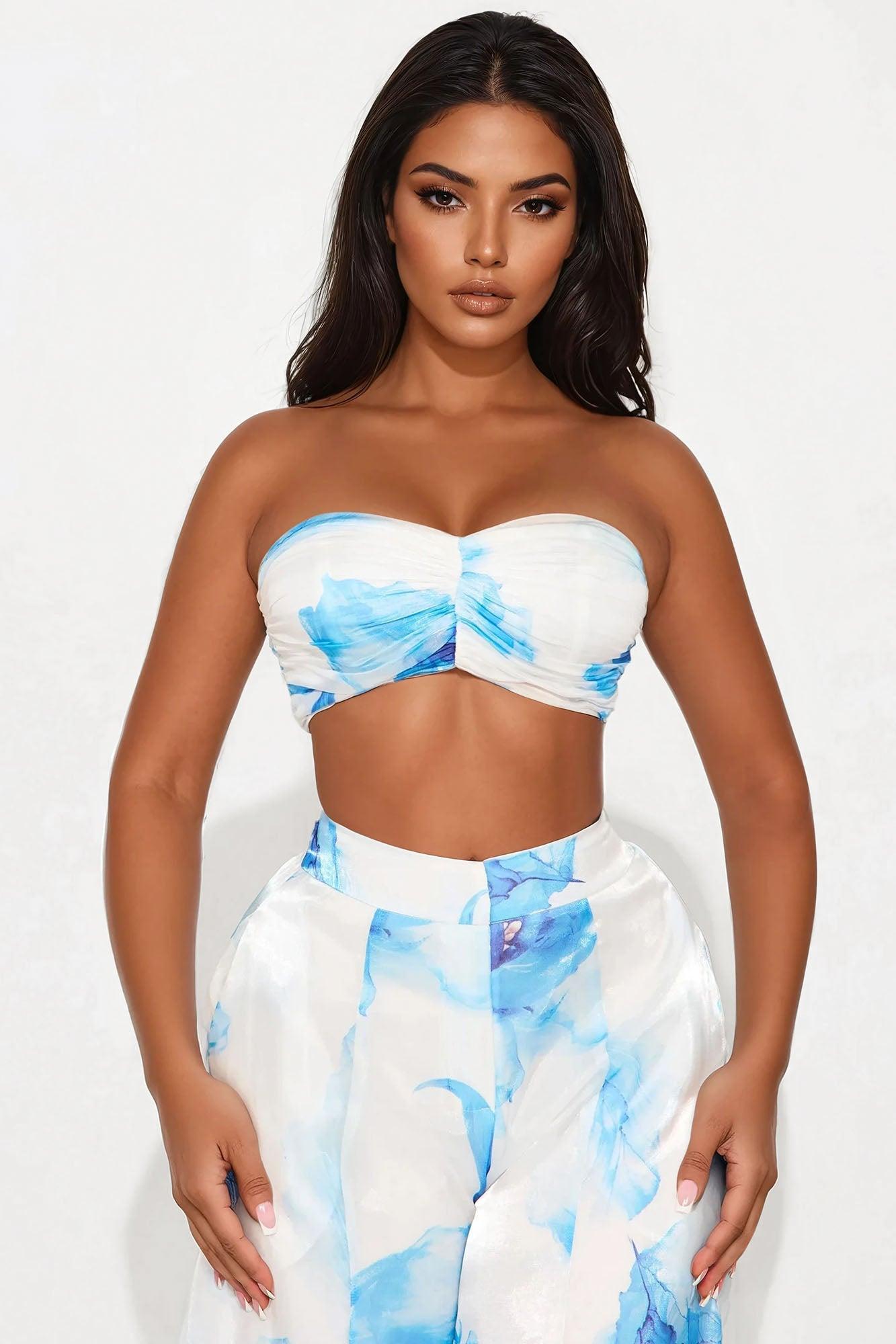 Orchid Oasis Pant Set - Blue/combo Product Image