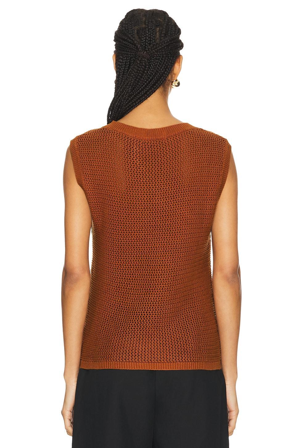 Open Knit V Neck Vest WAO Product Image