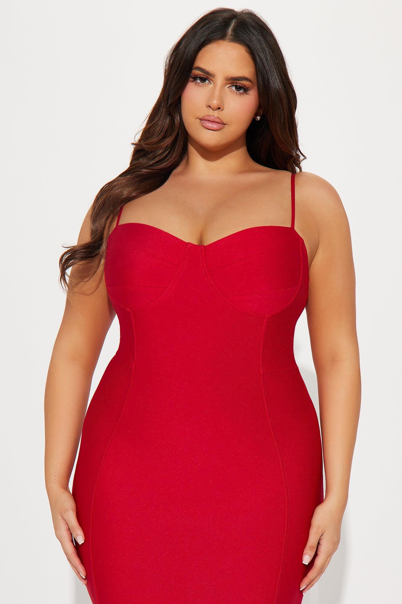 Becky Bandage Midi Dress - Red Product Image
