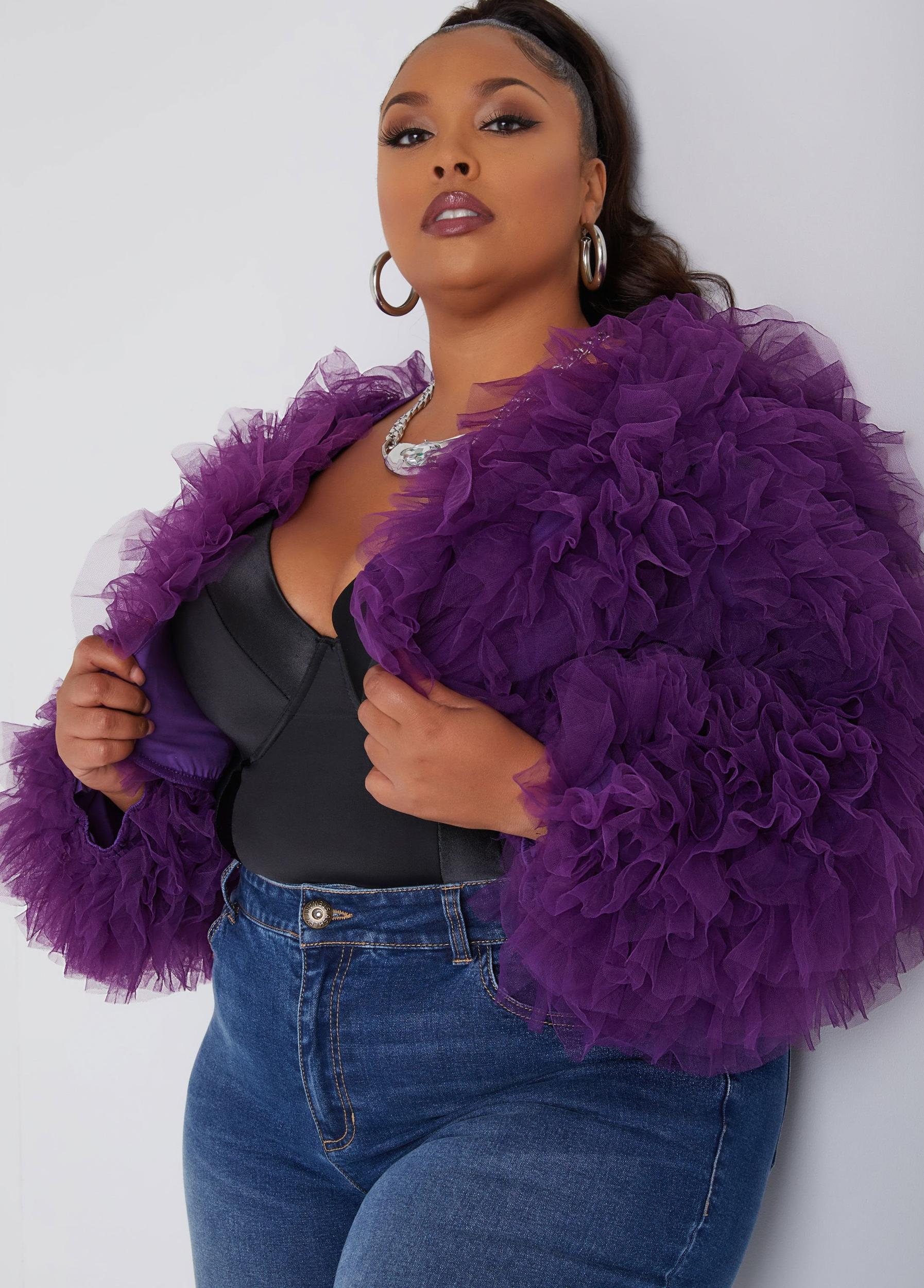 Cropped Ruffled Tulle Shrug Product Image