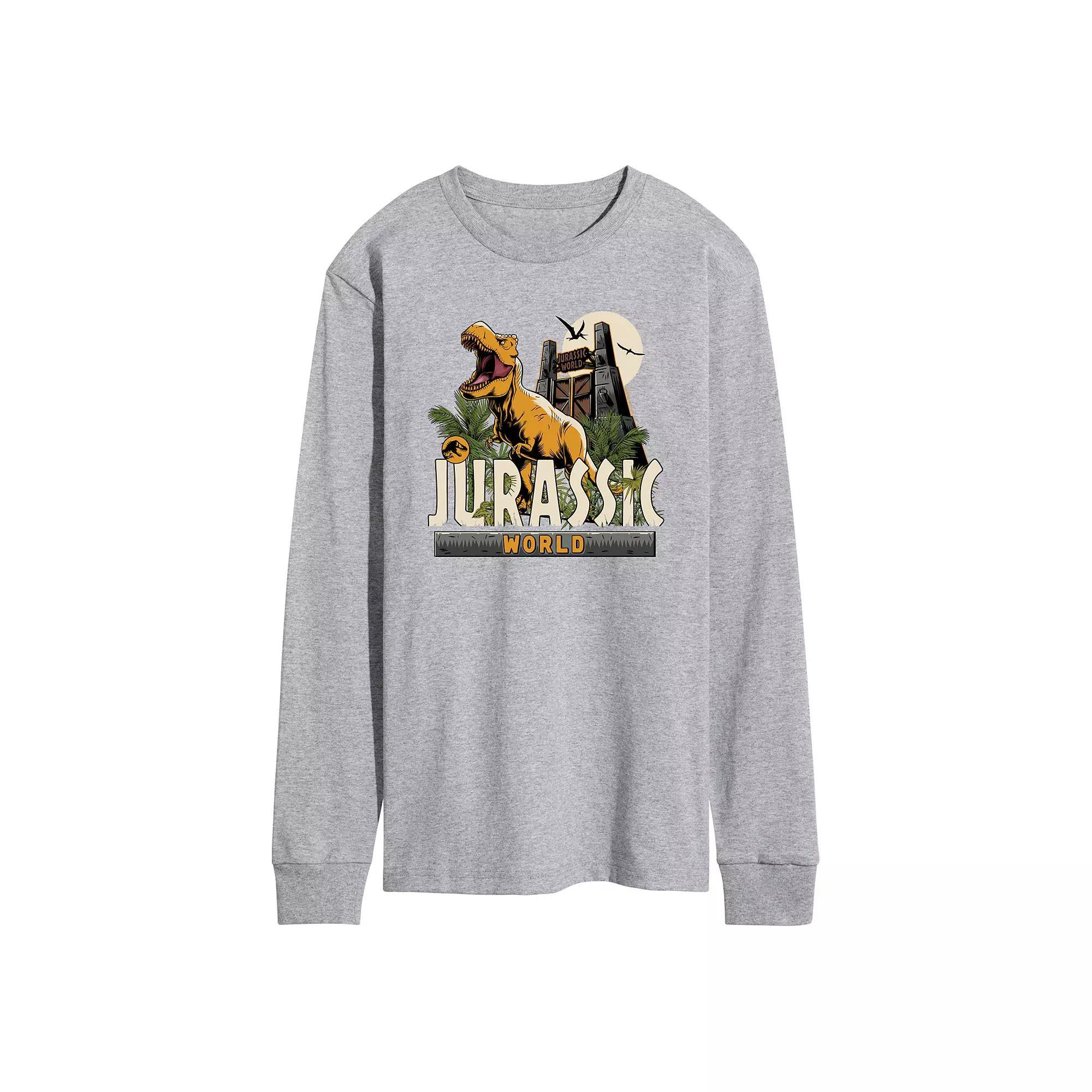 Mens Jurassic World T Rex Long Sleeve Graphic Tee Blue Product Image