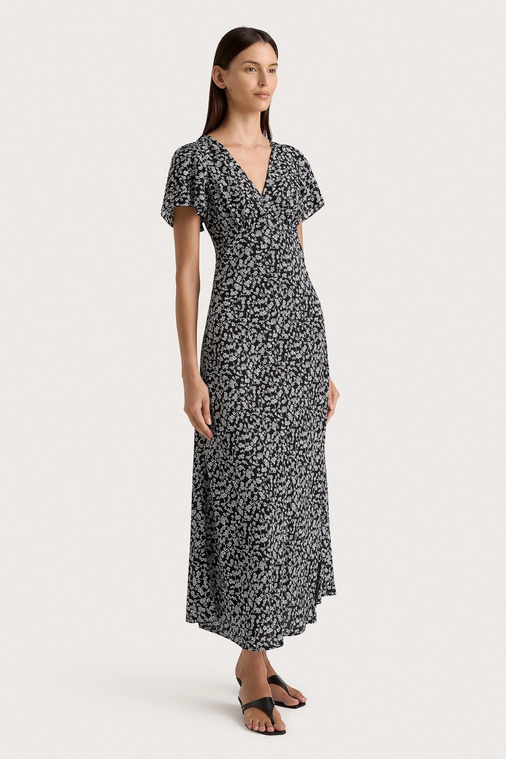 Boda Midi Dress Amaryllis Floral Black Product Image