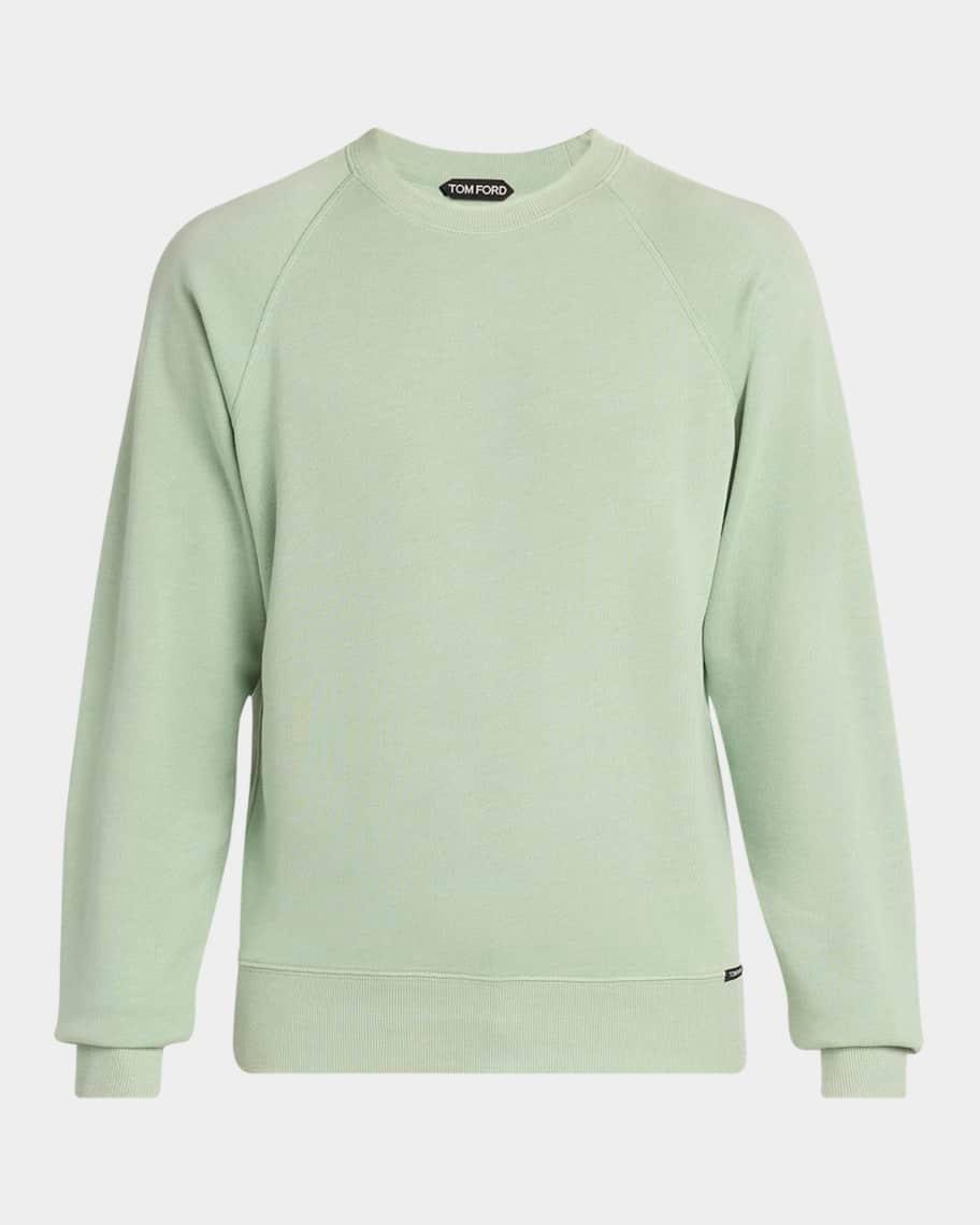 Mens Melange Cotton Raglan Crewneck Sweater Product Image