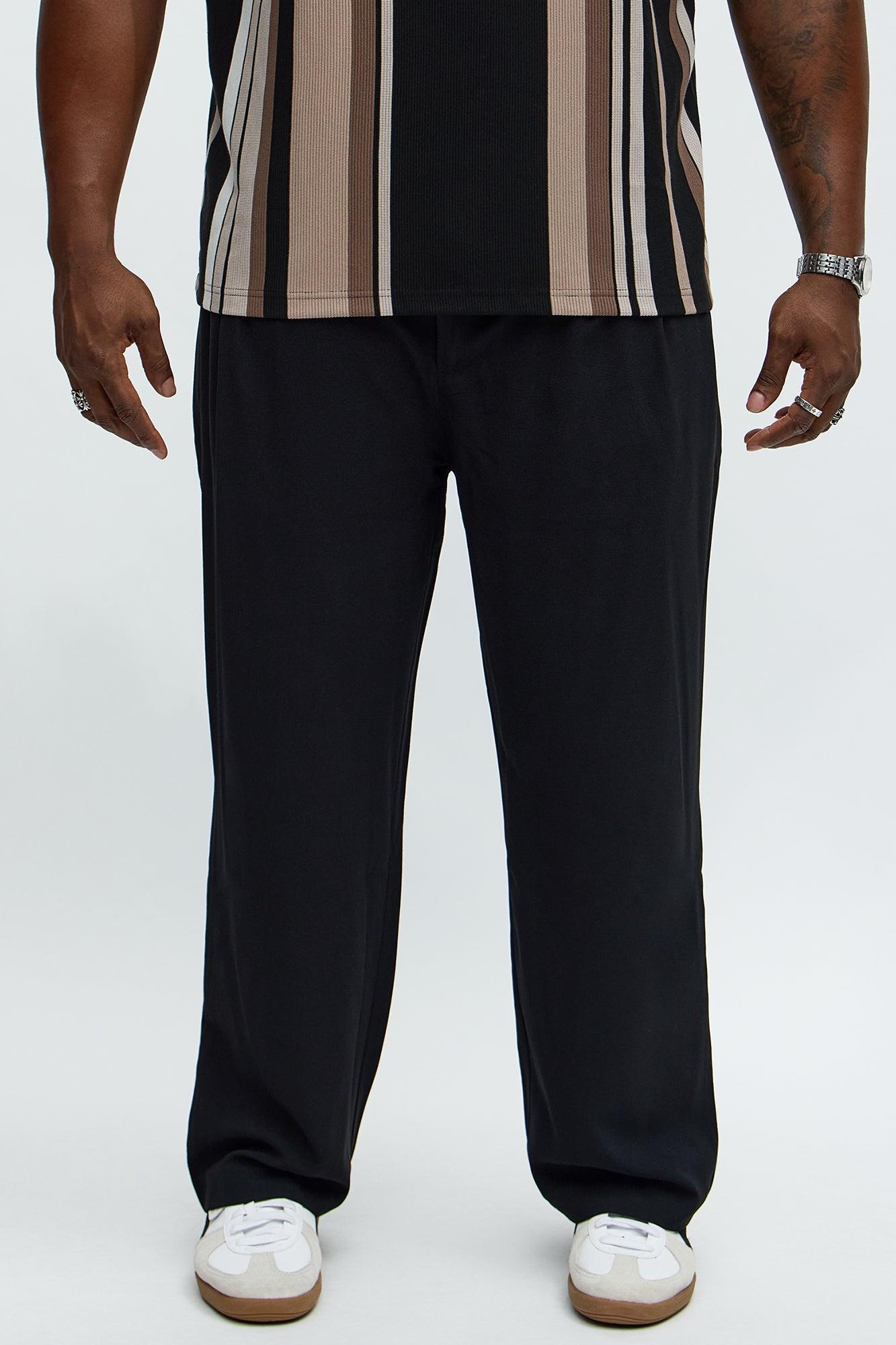 Golden Hour Straight Double Pleated Trouser - Black Male Product Image