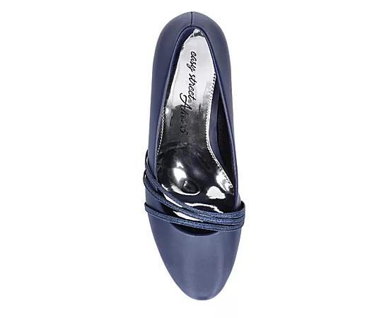 Easy Street Cristiny Womens Pumps Blue Satin Product Image