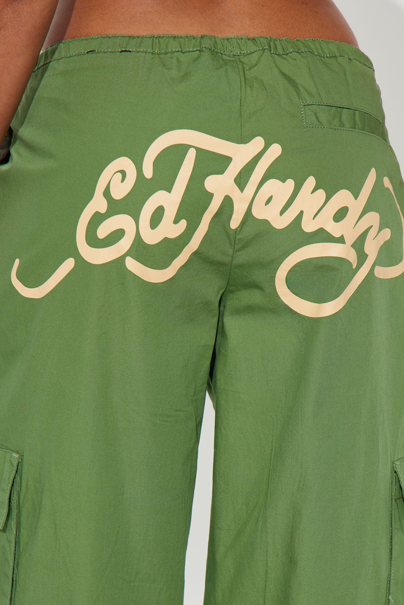 Ed Hardy Peacock Cargo Pants - Army Green Product Image