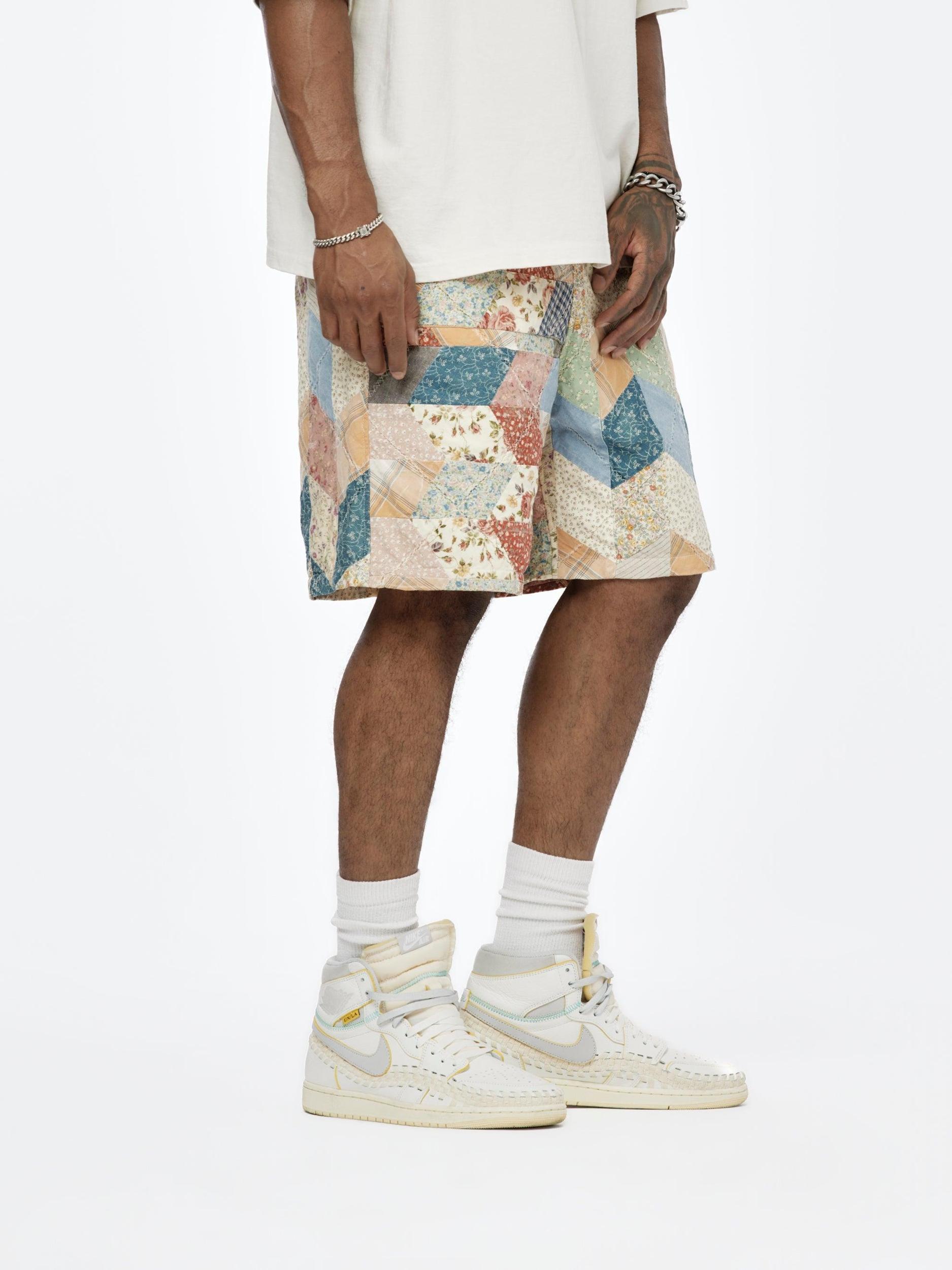 Yabane Quilt Patchwork Easy Shorts (Ecru) Product Image