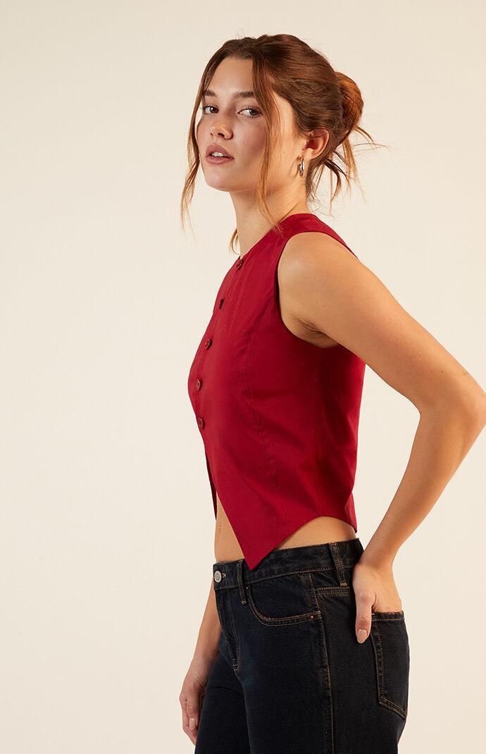 Women's Button Up Asymmetrical Top Product Image