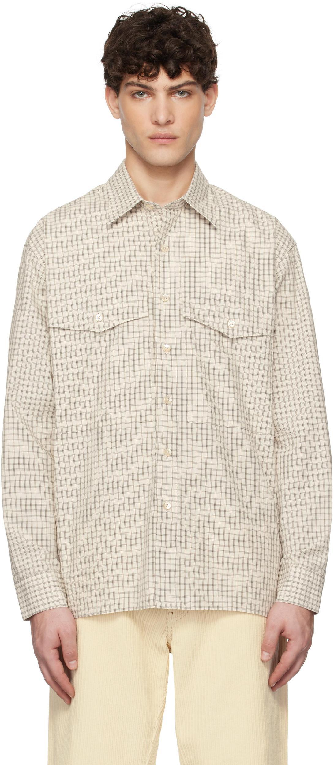SUNFLOWER Checkered Shirt In Off White Product Image