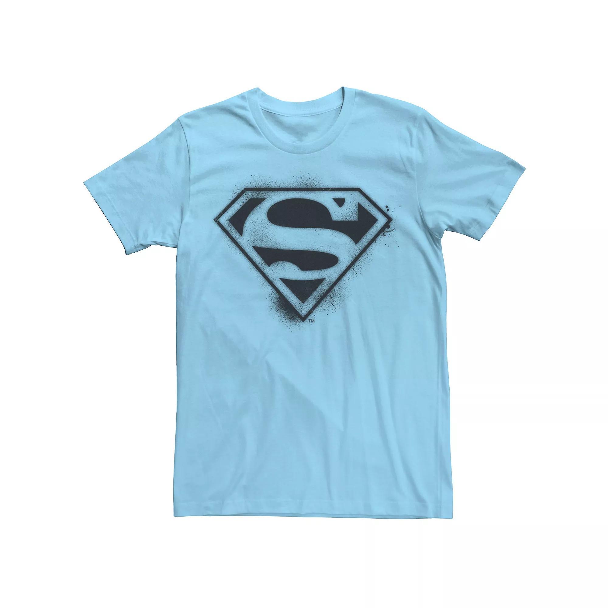 Men's DC Comics Superman Spray Logo Paint Splat Tee, Size: XXL, Light Blue Product Image