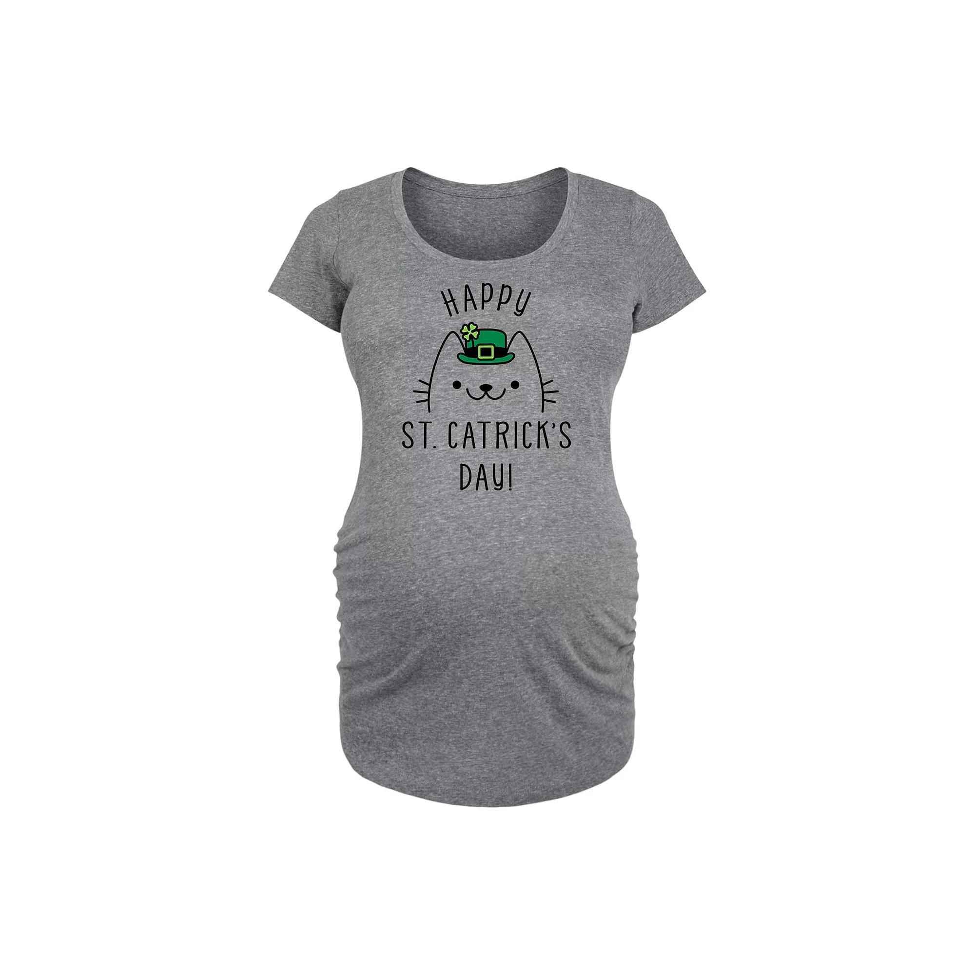 Maternity Peanuts Snoopy Doghouse Ugly Sweater Christmas Graphic Tee, Womens Grey Gray Product Image