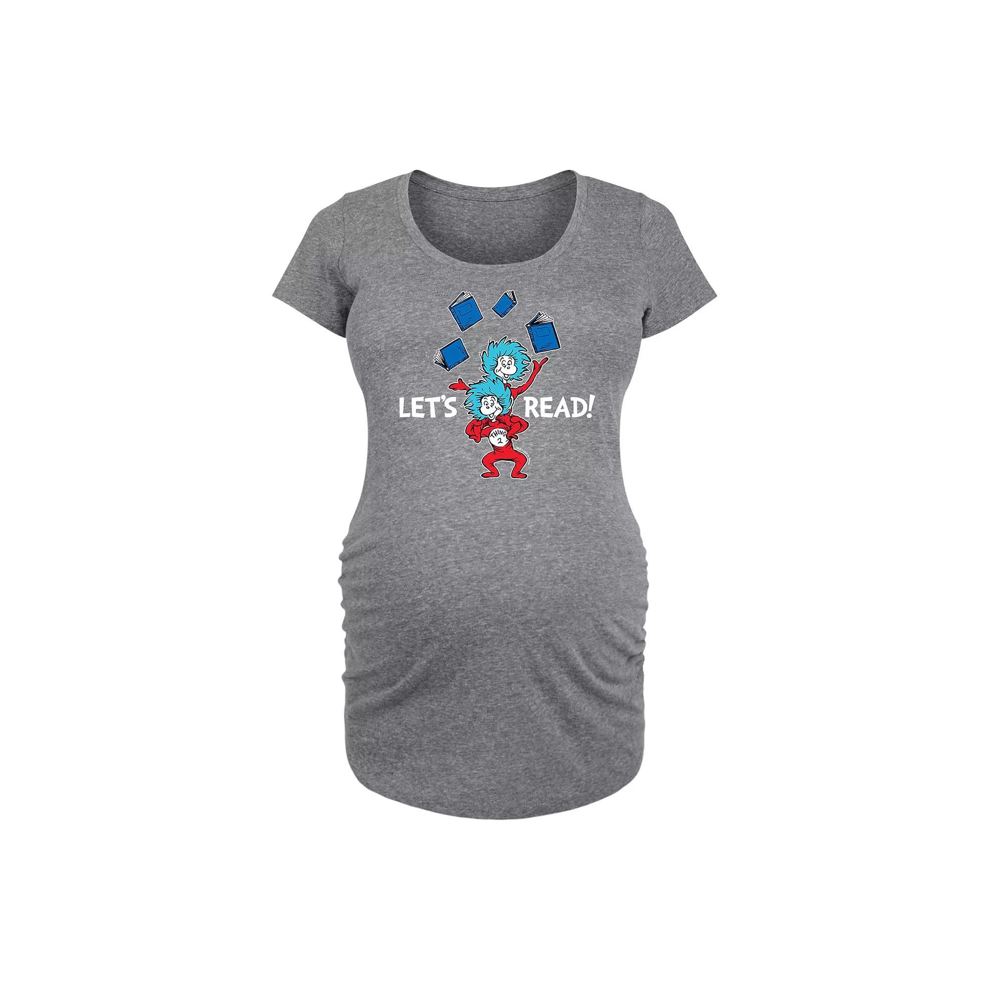 Maternity Peanuts Snoopy Doghouse Ugly Sweater Christmas Graphic Tee, Womens Grey Gray Product Image