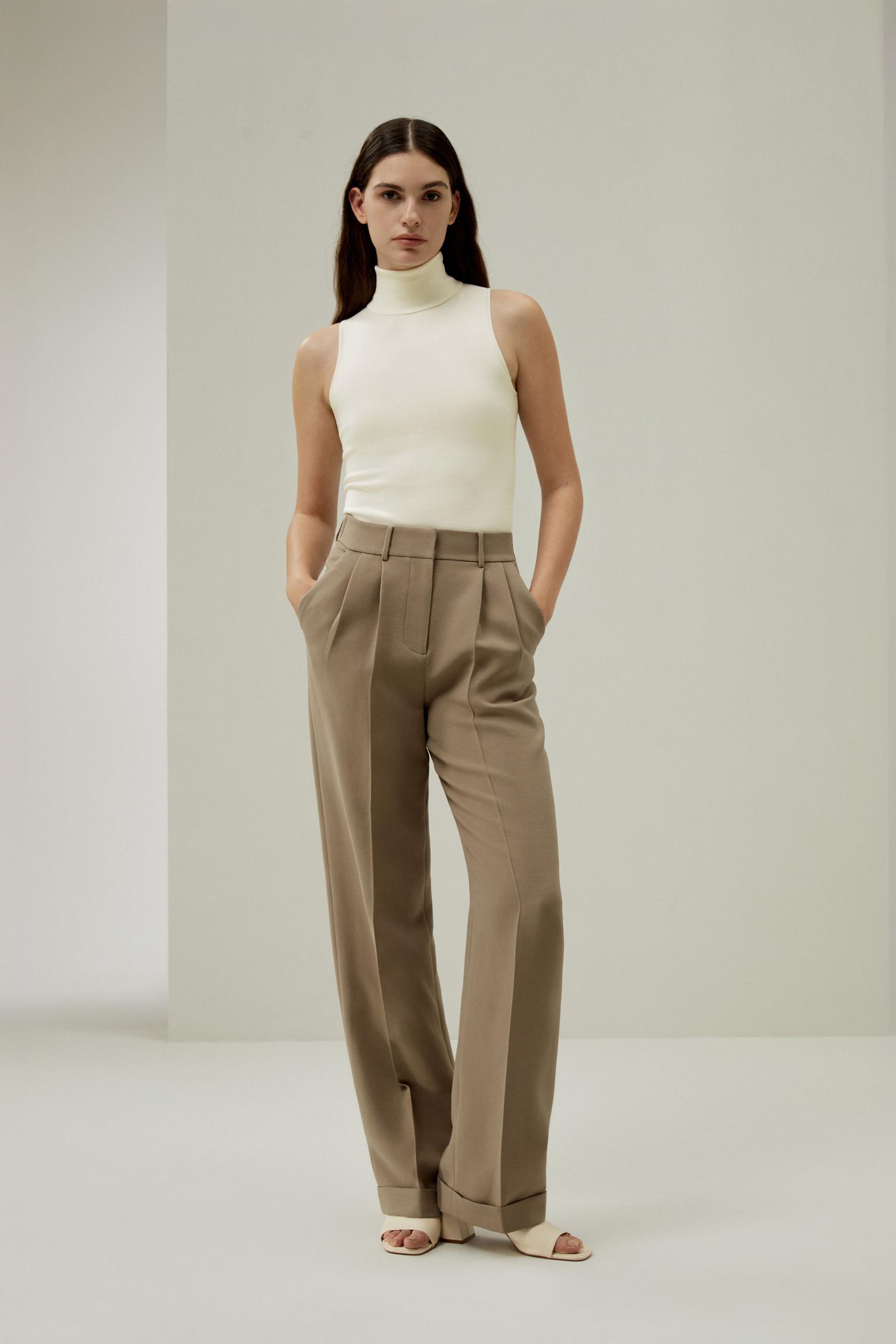 Minimalist Sleeveless Turtleneck Top Product Image