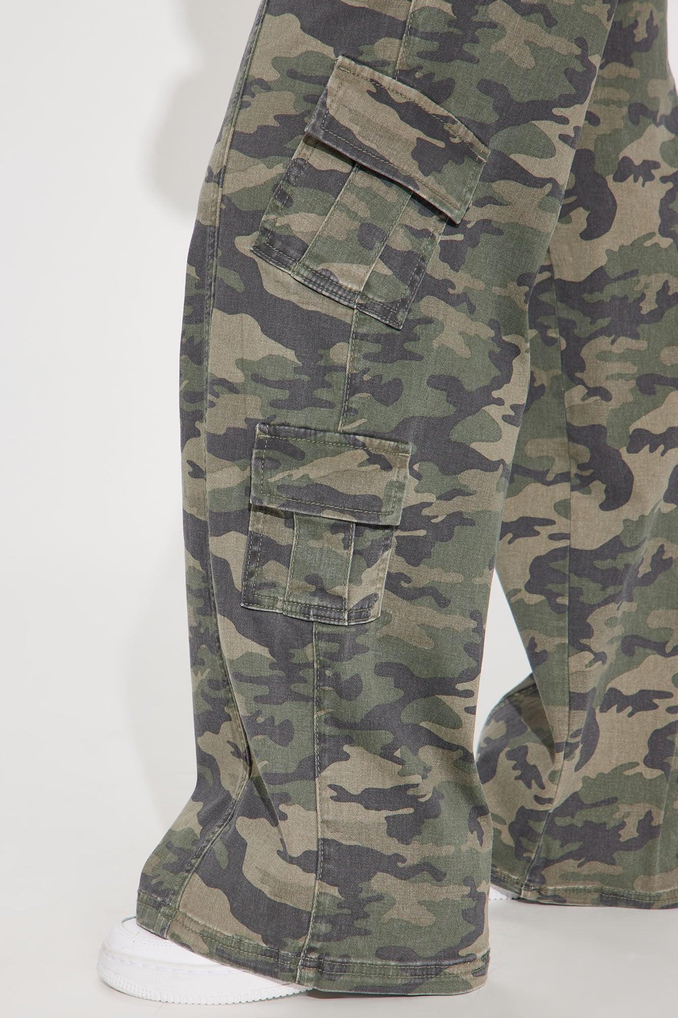 Berkely Washed Camo Cargo Pant - Olive/combo Product Image