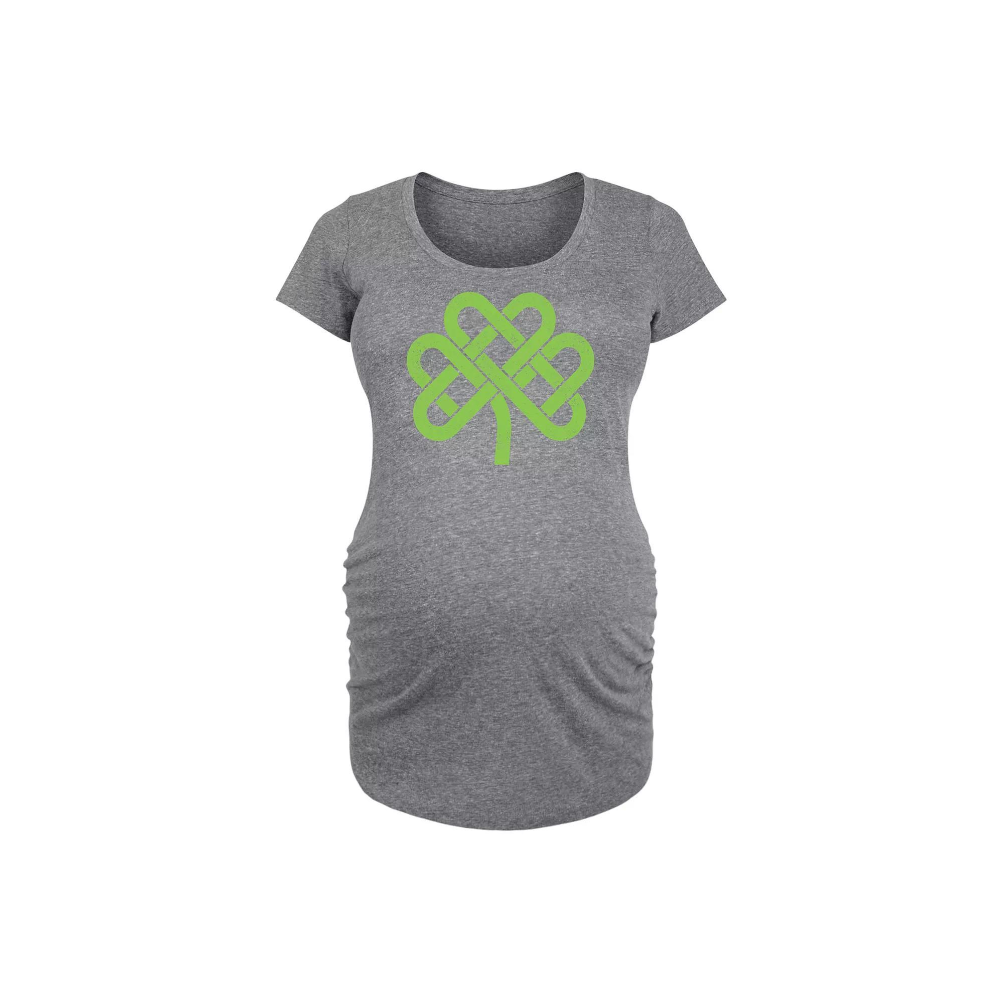 Maternity USA Flag Graphic Tee, Womens Heather Grey Product Image