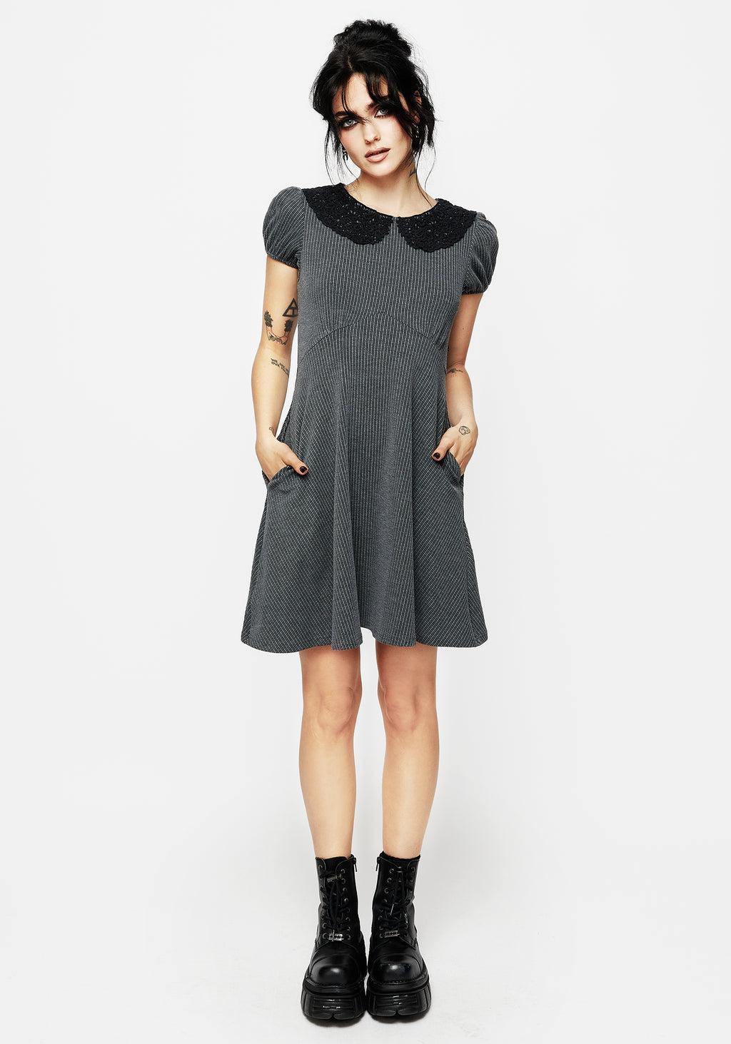 Poet Striped Mini Skater Dress Product Image