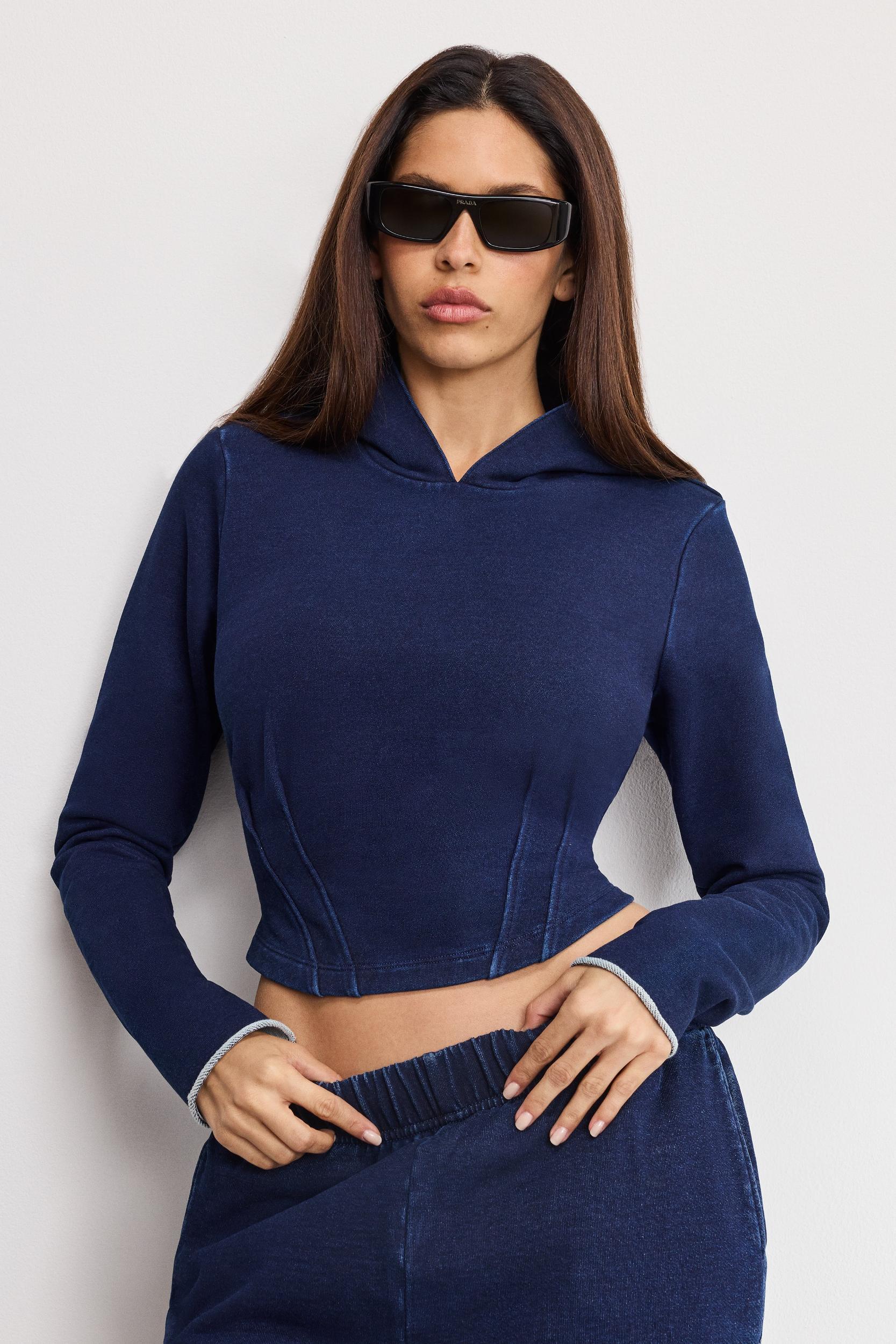JEANIUS CORSET HOODIE | INDIGO1029 Product Image